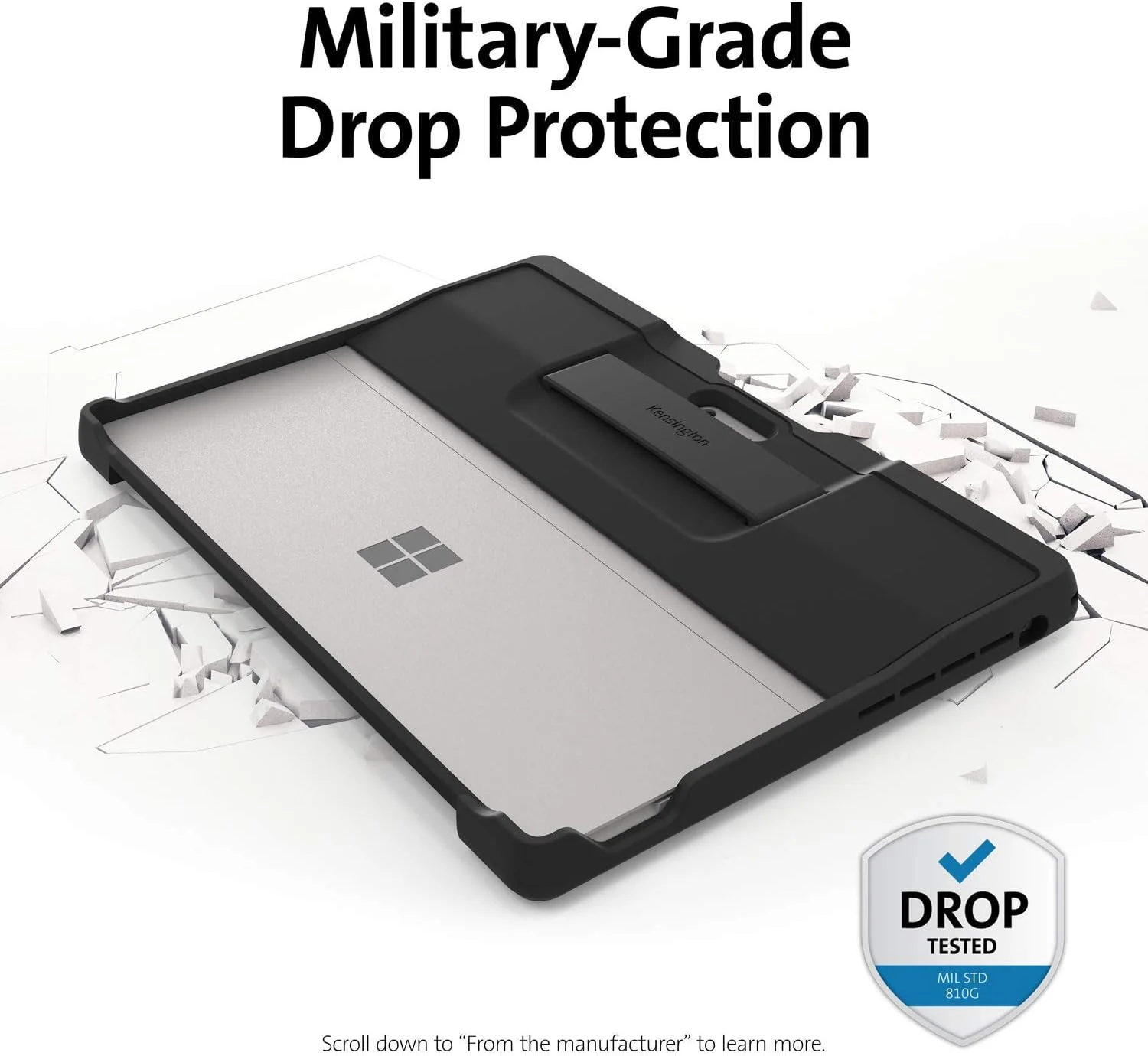 محافظ مقاوم کنزینگتون برای سرفیس پرو 7 - سرفیس پرو 7، 7+، 6، 5، 4 (K97951Ww)، مشکی