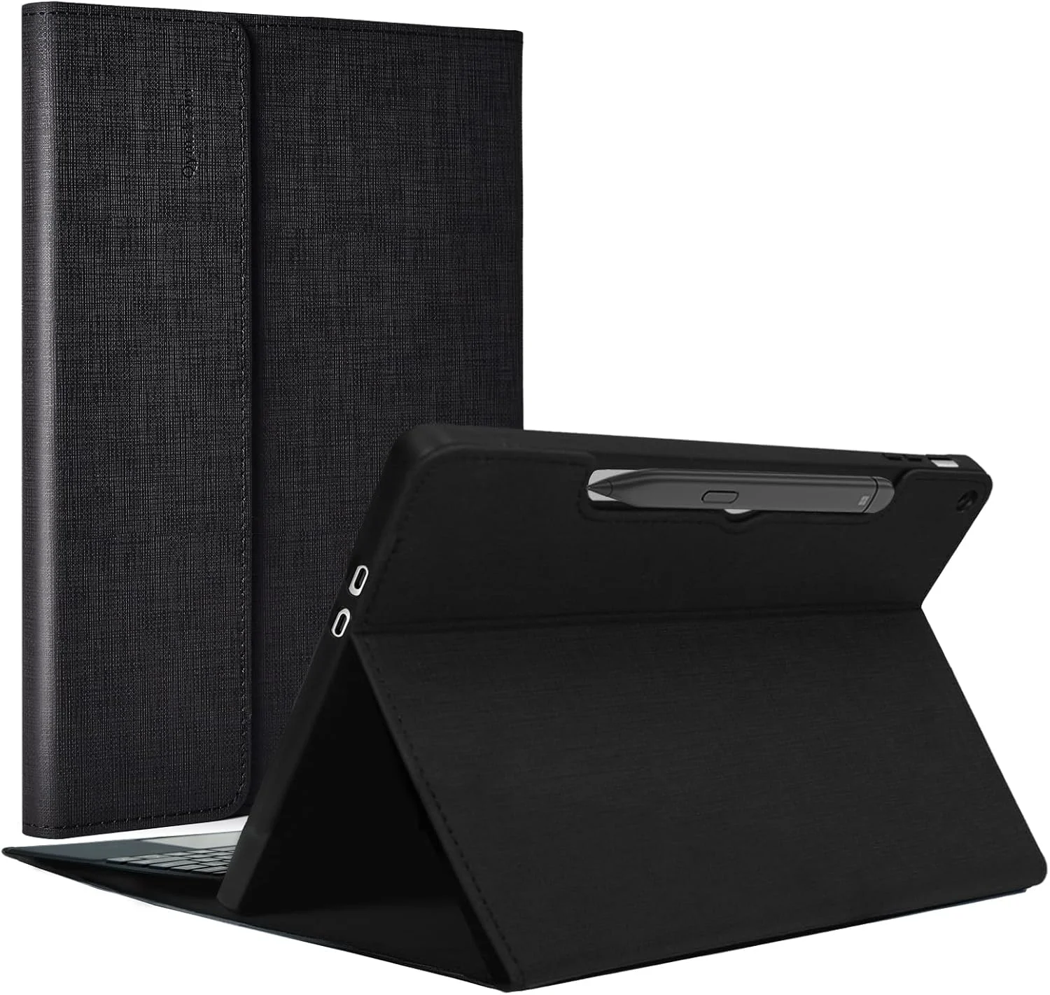 کیف محافظ چرمی Qymaksom برای Microsoft Surface Pro 12 (2025) با قابلیت چند زاویه، سازگار با کاور کیبورد و دارای جای قلم، مشکی کیف محافظ چرمی Qymaksom برای Microsoft Surface Pro 12 (2025) با قابلیت چند زاویه، سازگار با کاور کیبورد و دارای جای قلم، مشکی