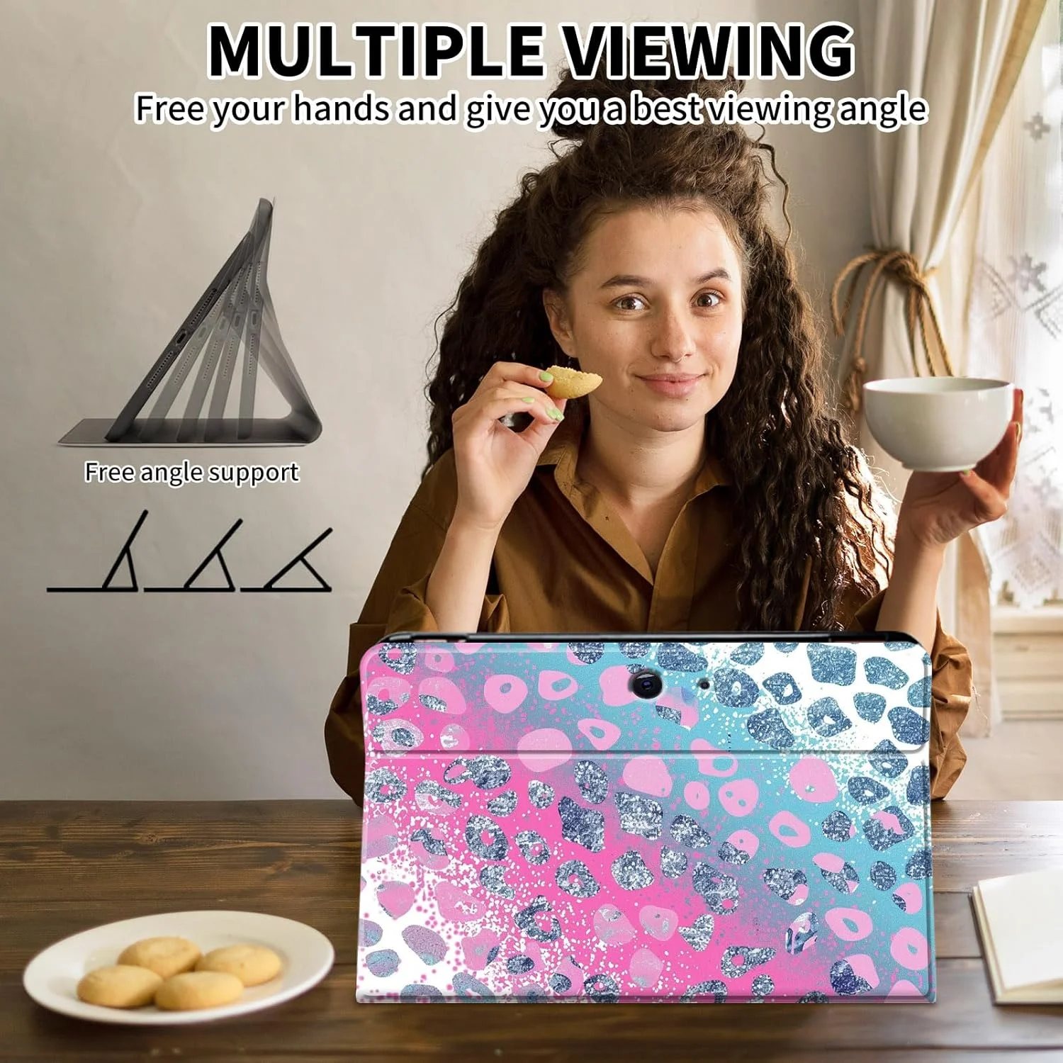 کیف ACWDMKH برای مایکروسافت سرفیس پرو 11/10 / 9 اینچ 13، چرم PU نازک و زیبا با قابلیت تنظیم پایه، مناسب برای سرفیس پرو نسخه 11 AI، اکلیلی صورتی آبی کیف ACWDMKH برای مایکروسافت سرفیس پرو 11/10 / 9 اینچ 13، چرم PU نازک و زیبا با قابلیت تنظیم پایه، مناسب برای سرفیس پرو نسخه 11 AI، اکلیلی صورتی آبی