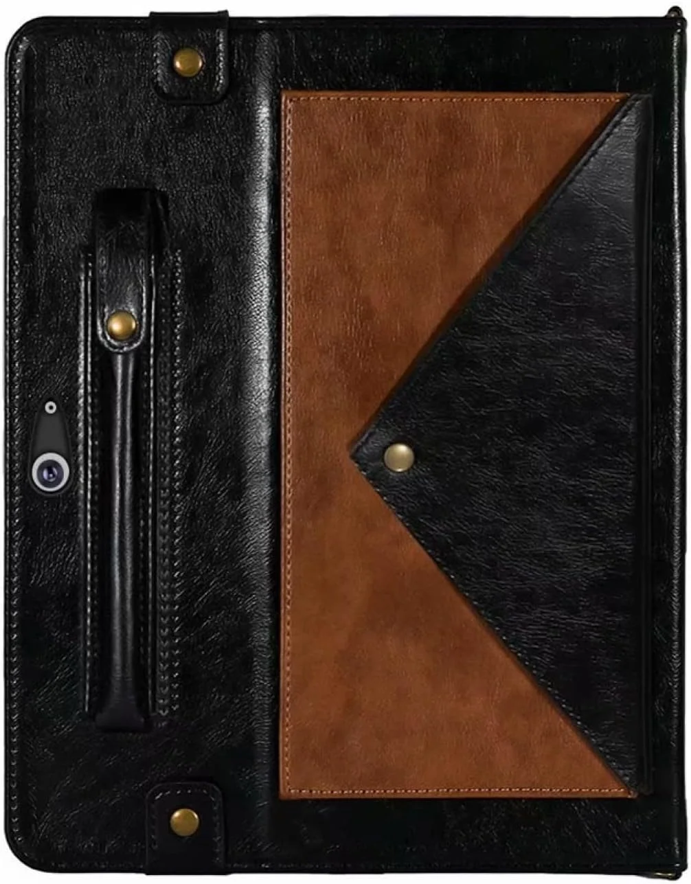 کیف تبلت چرمی رنگی پاکتی QIHANG SHIHUI برای Microsoft Surface Pro 8 (رنگ: قهوه ای مشکی)