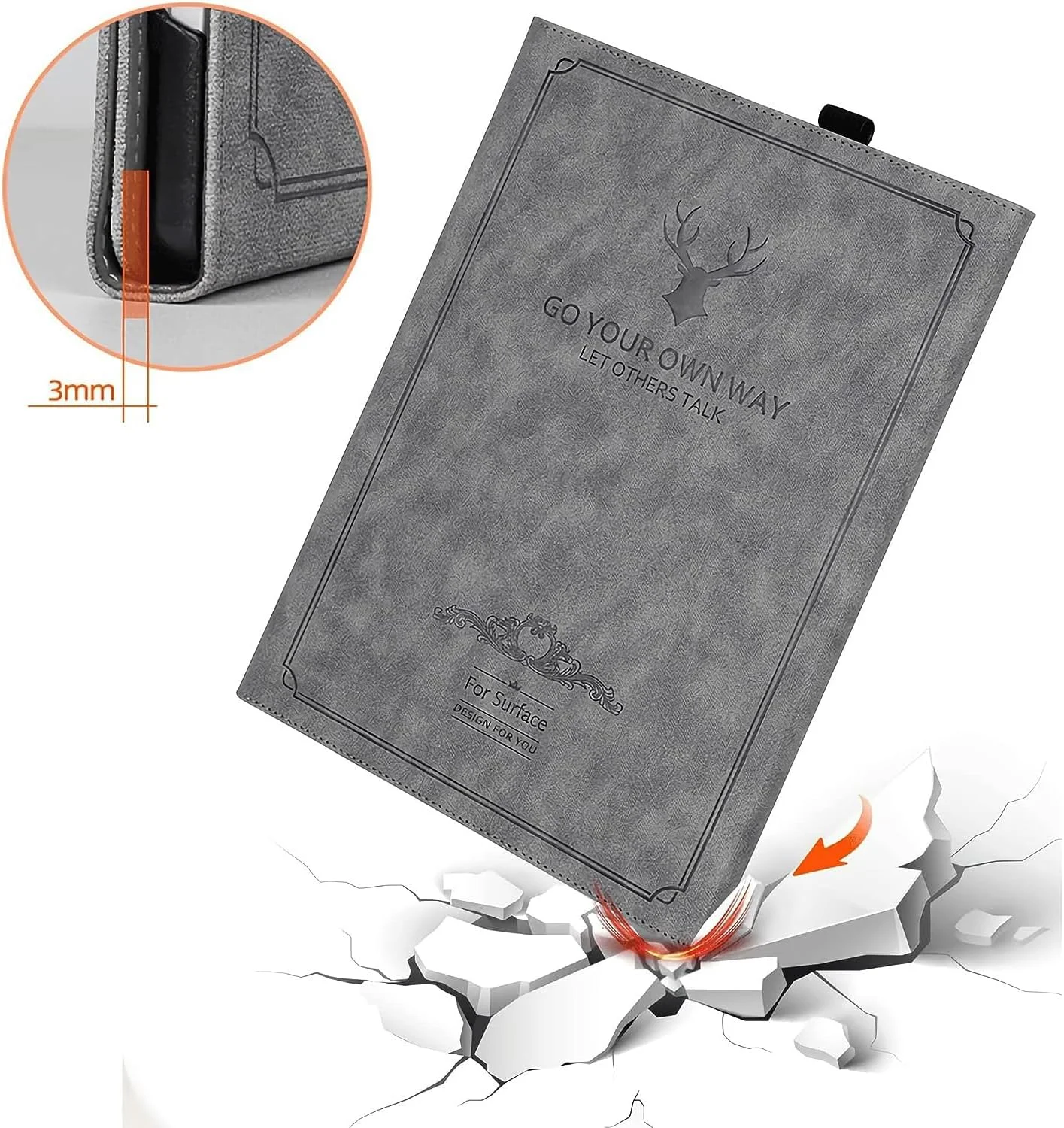 کیف HEUCYL مناسب برای تبلت مایکروسافت Surface Pro 7+ Plus/Pro 6 / Pro 5 2017 / Pro 4 12.3 اینچی، کیف چرمی PU فولیو استند تجاری قابل تنظیم چند زاویه با نگهدارنده قلم، خاکستری کیف HEUCYL مناسب برای تبلت مایکروسافت Surface Pro 7+ Plus/Pro 6 / Pro 5 2017 / Pro 4 12.3 اینچی، کیف چرمی PU فولیو استند تجاری قابل تنظیم چند زاویه با نگهدارنده قلم، خاکستری