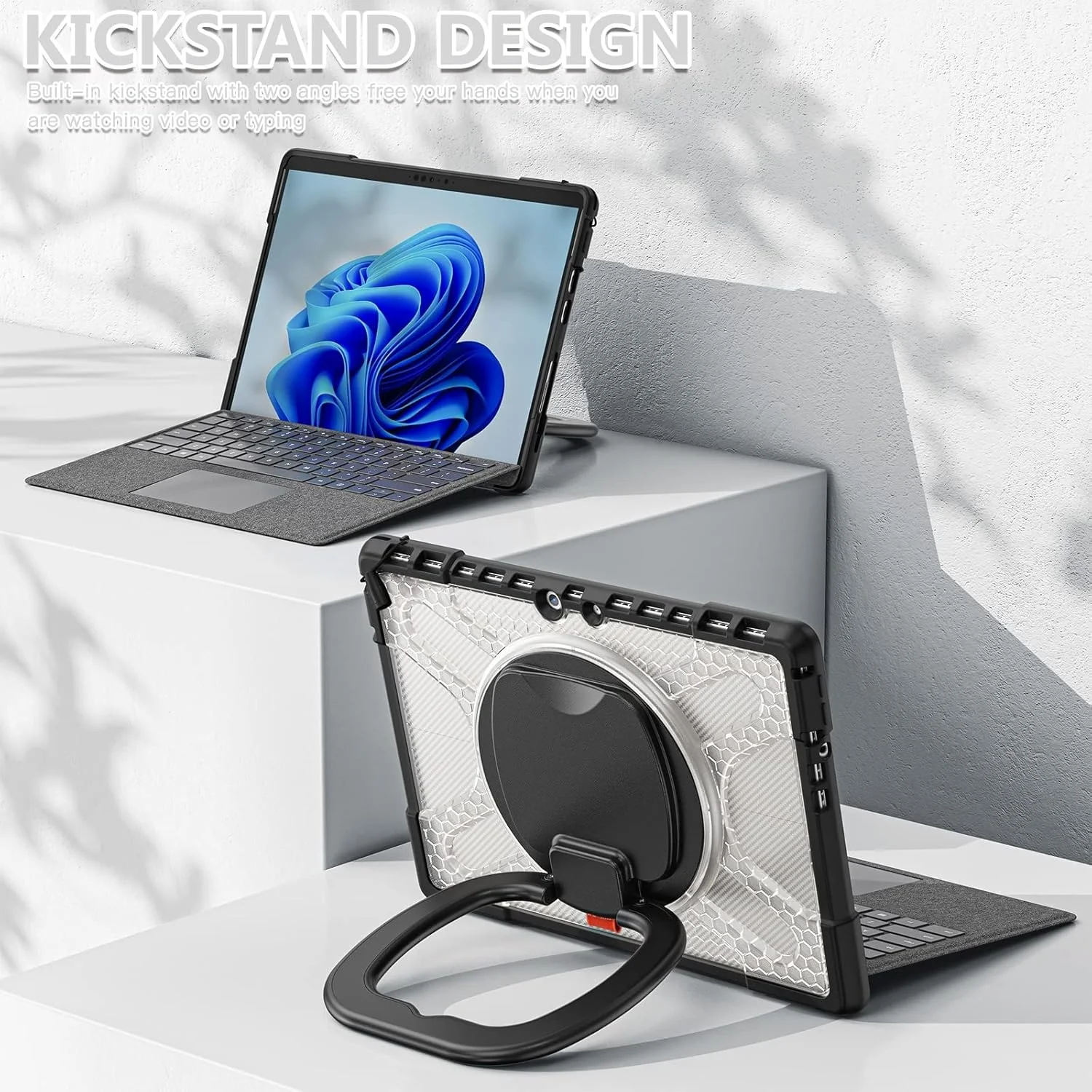 کیف محافظ تبلت مایکروسافت سرفیس پرو 8 کیهنگ شیهویی، جنس TPU + PC (رنگ چای) (مشکی) (قرمز) و غیره (رنگ: شفاف)