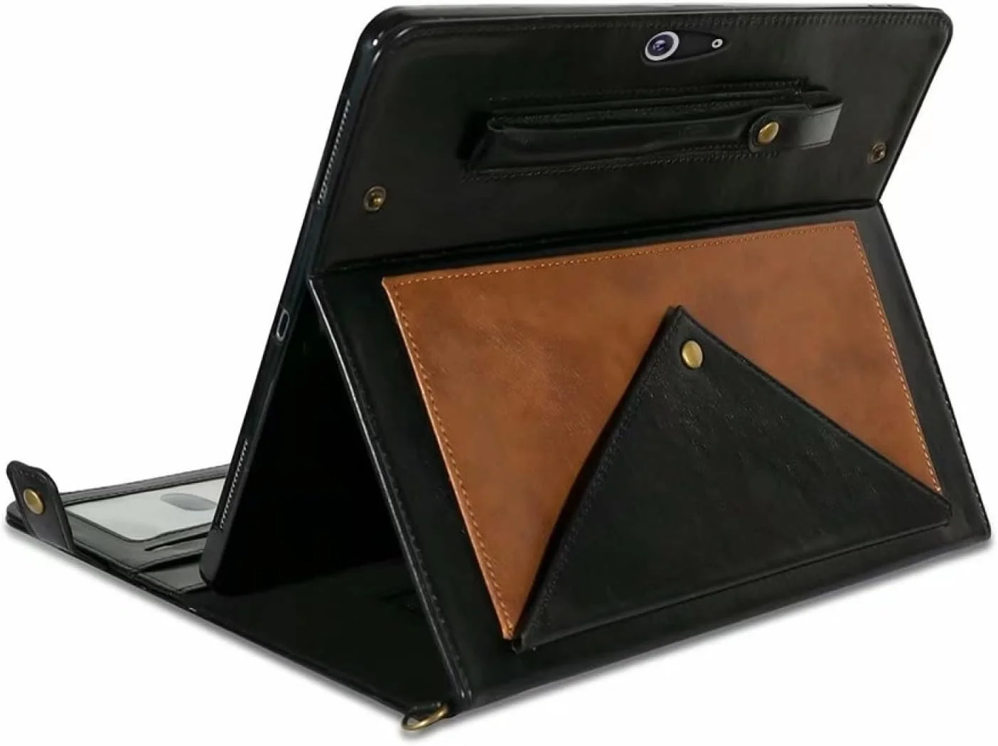 کیف تبلت چرمی رنگی پاکتی QIHANG SHIHUI برای Microsoft Surface Pro 8 (رنگ: قهوه ای مشکی)