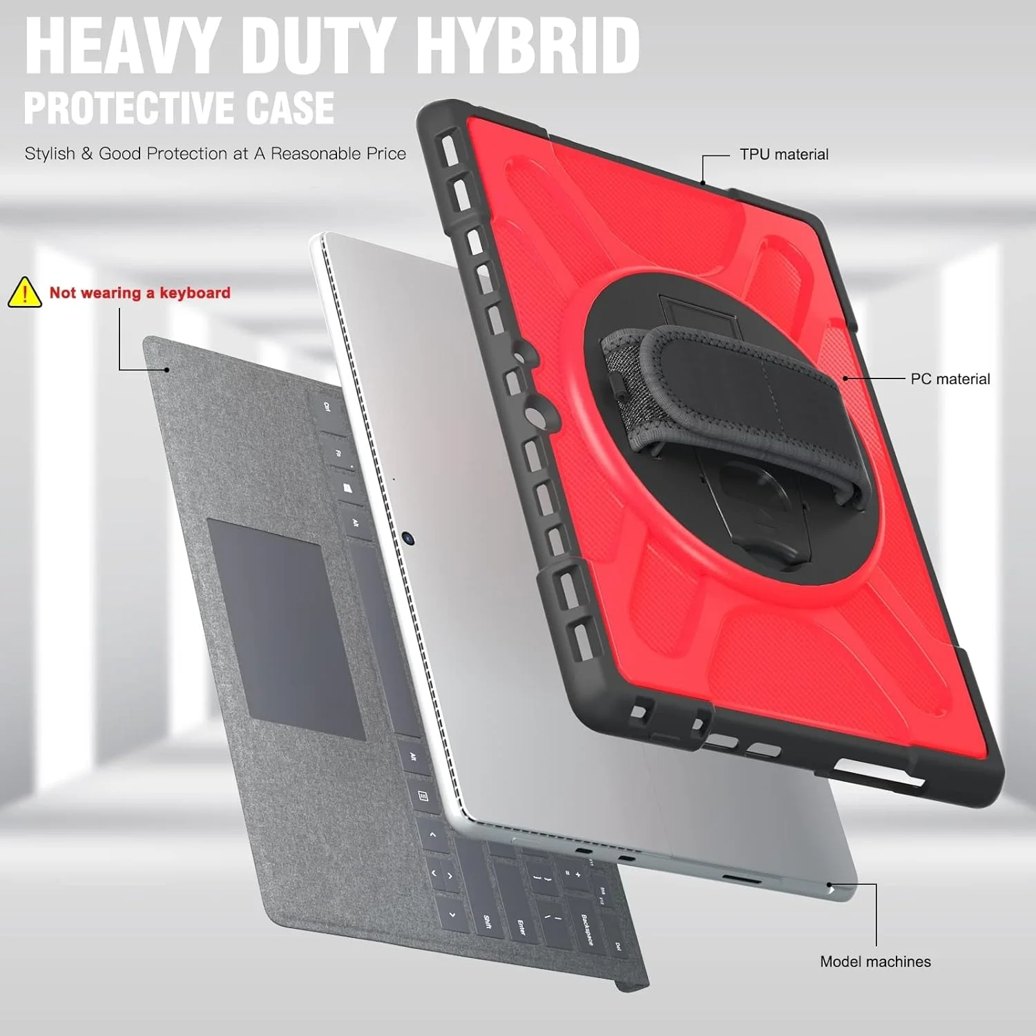 کیف محافظ تبلت کیهنگ شیهویی مناسب برای مایکروسافت Surface Pro 8 مدل TPU + PC (قرمز)(مشکی)(سبز فسفری)(آبی)(شفاف) (رنگ: قرمز) کیف محافظ تبلت کیهنگ شیهویی مناسب برای مایکروسافت Surface Pro 8 مدل TPU + PC (قرمز)(مشکی)(سبز فسفری)(آبی)(شفاف) (رنگ: قرمز)