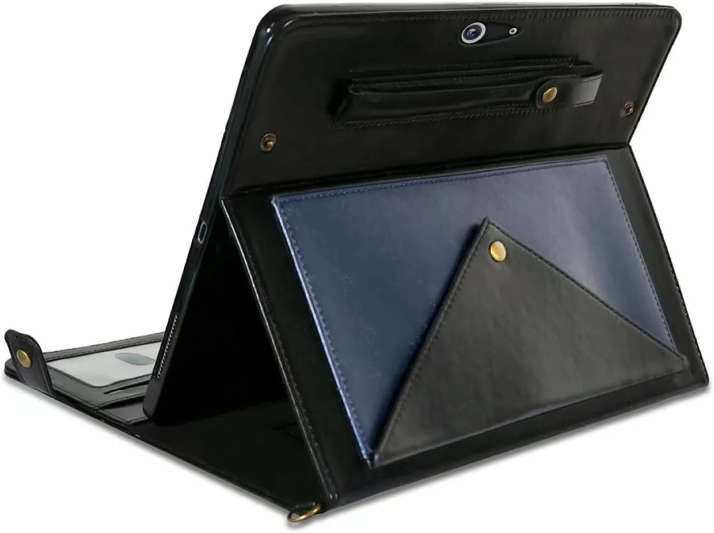 کیف تبلت چرمی مدل پاکتی گوشی QIHANG SHIHUI مناسب برای Microsoft Surface Pro 8 (رنگ: مشکی آبی)