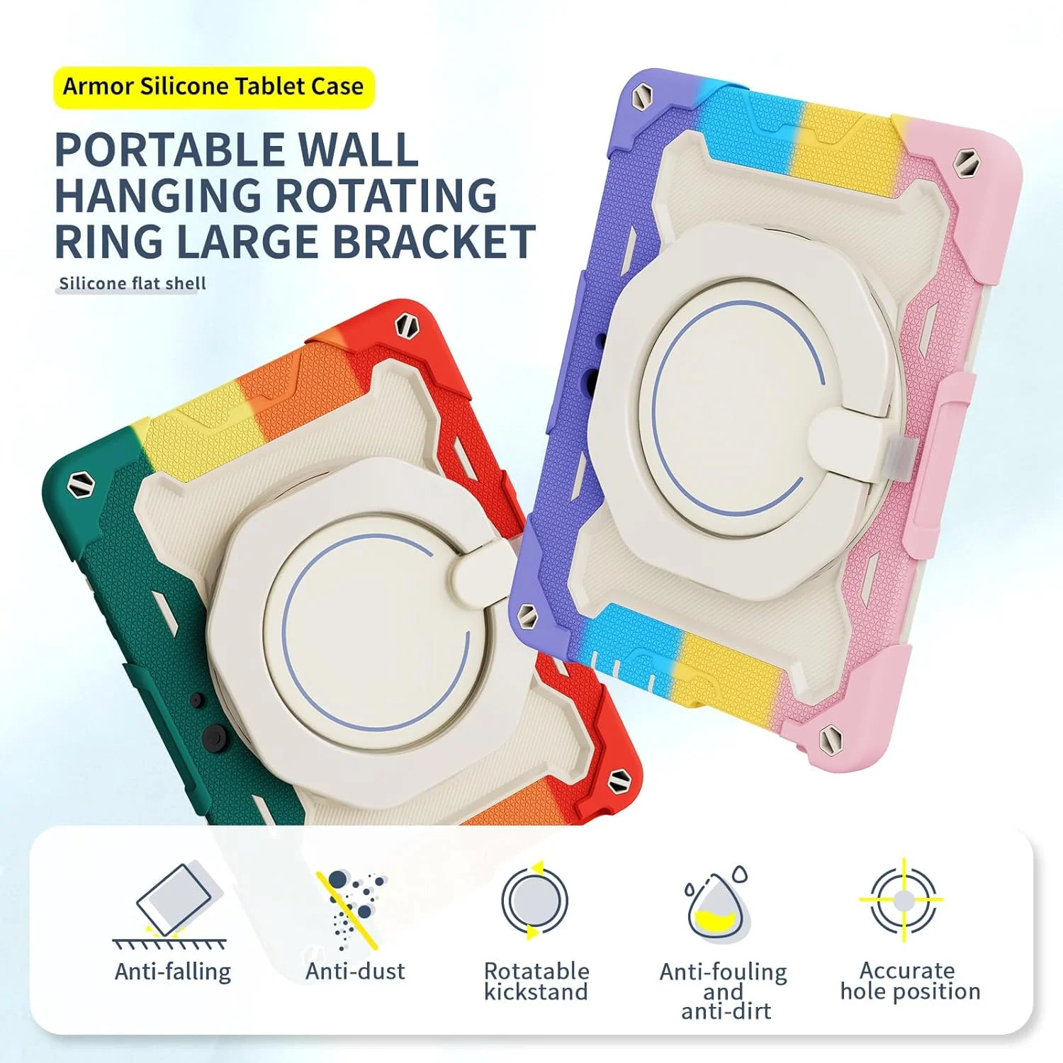 کیف محافظ ضد ضربه 360 درجه چرخان SLLMYYX مدل 3in1 مناسب برای مایکروسافت Surface Go 3 2021 / Surface Go 2 2020 10.5 اینچ به همراه بند شانه و دسته، مشکی