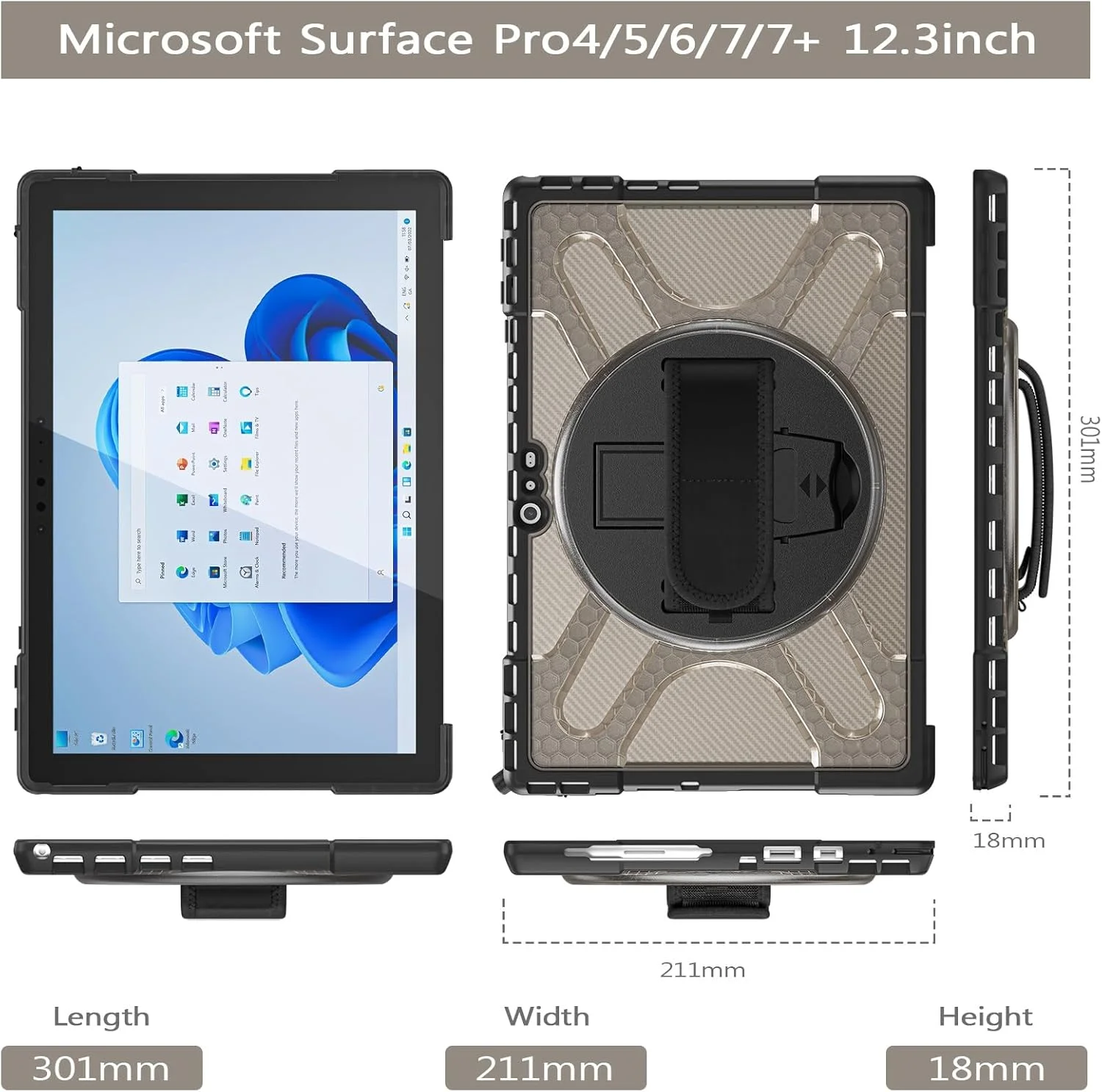 Tablet PC Case Case Compatible with Microsoft Surface Pro 7 Plus/Pro 7/ Pro 6/ Pro 5/ Pro 4 Case 12.3 inch Case with 360°Kickstand Case Compatible with Type Cover Keyboard, Shockproof Rugged Impact Pr Tablet PC Case Case Compatible with Microsoft Surface Pro 7 Plus/Pro 7/ Pro 6/ Pro 5/ Pro 4 Case 12.3 inch Case with 360°Kickstand Case Compatible with Type Cover Keyboard, Shockproof Rugged Impact Pr