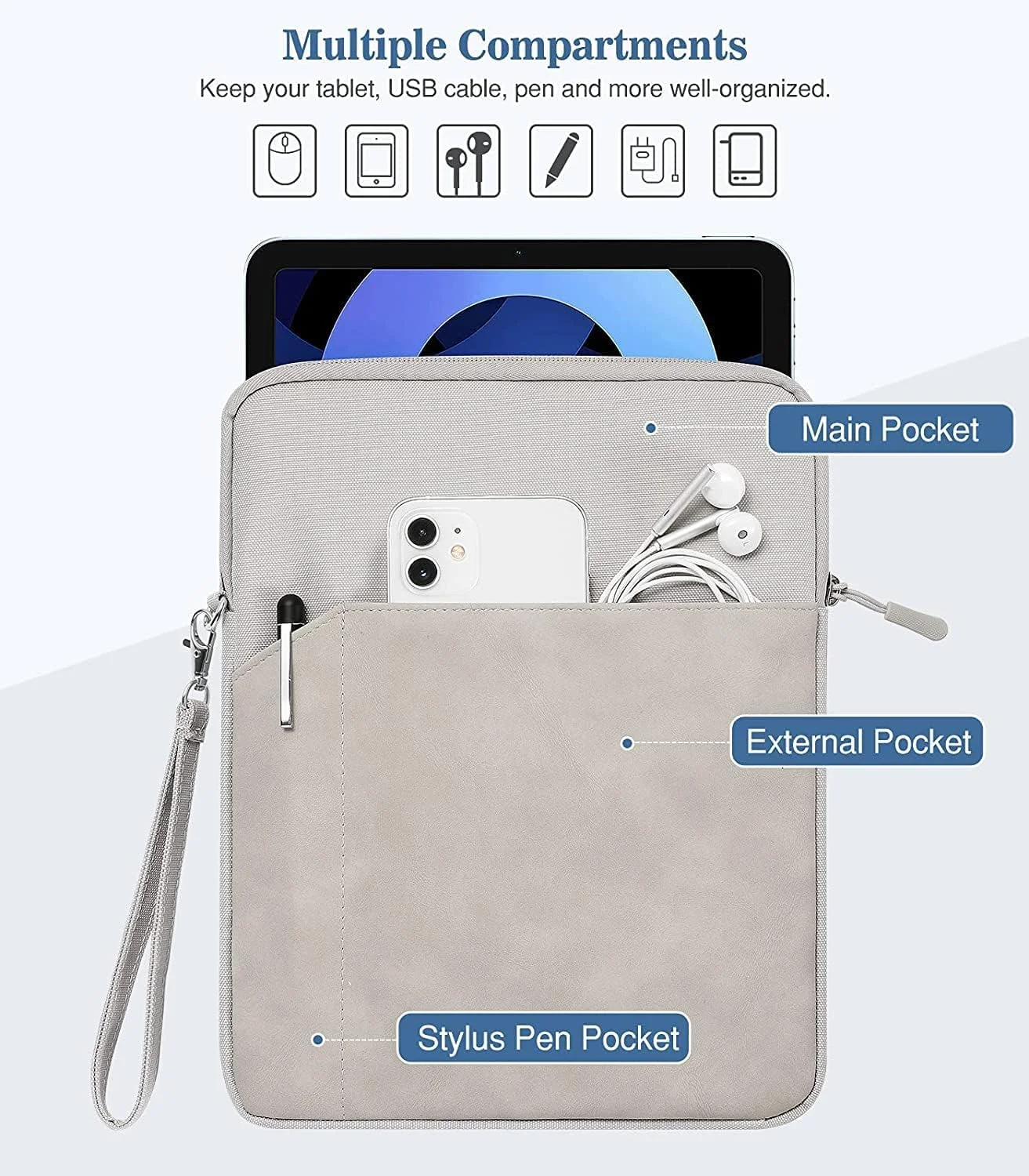 کاور آستینی تبلت پلی استر ProElite سایز 12 تا 13 اینچ مناسب برای Apple iPad Air 13/Pro 13/Pro 12.9، Samsung Galaxy Tab S7/S8/S9 Plus/S7/S9 FE Plus 12.4 اینچ، Lenovo Tab P12، Microsoft Surface Pro، خاکستری روشن کاور آستینی تبلت پلی استر ProElite سایز 12 تا 13 اینچ مناسب برای Apple iPad Air 13/Pro 13/Pro 12.9، Samsung Galaxy Tab S7/S8/S9 Plus/S7/S9 FE Plus 12.4 اینچ، Lenovo Tab P12، Microsoft Surface Pro، خاکستری روشن