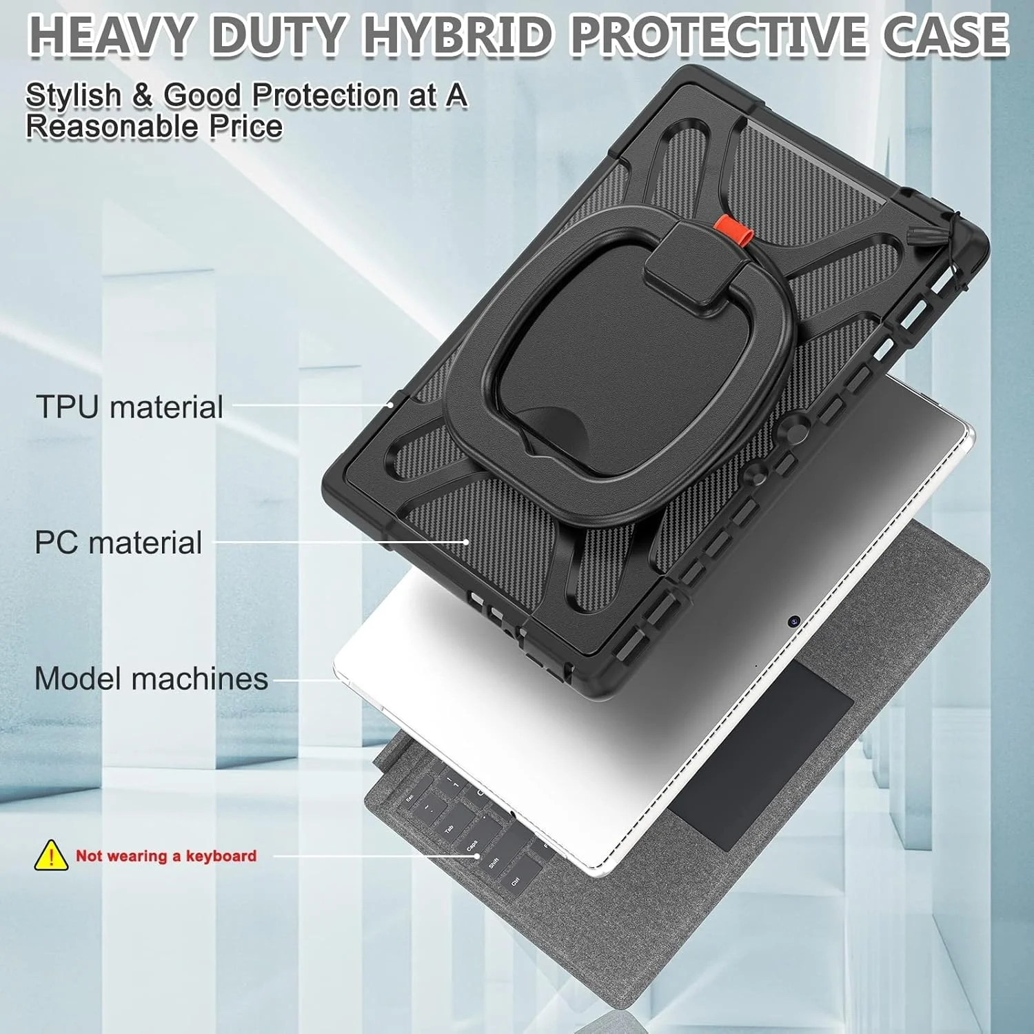 کیف محافظ تبلت مایکروسافت سرفیس پرو 8 کیهنگ شیهویی مدل TPU + PC (رنگ چای) (مشکی) (قرمز) و غیره (رنگ: مشکی)