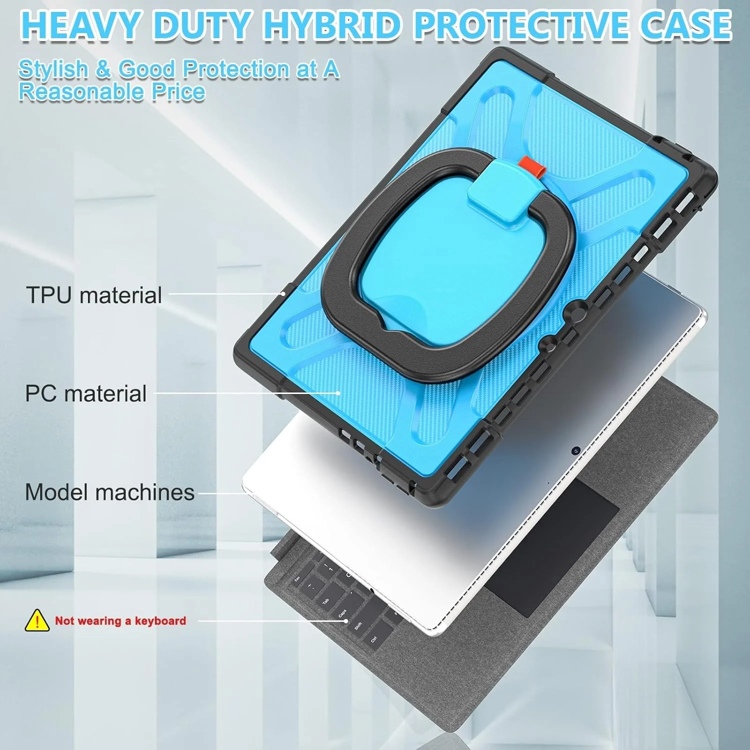 کیف محافظ تبلت مایکروسافت سرفیس پرو 8 کیهنگ شیهویی، جنس TPU + PC (رنگ چای)(مشکی)(قرمز) و غیره (رنگ: آبی)