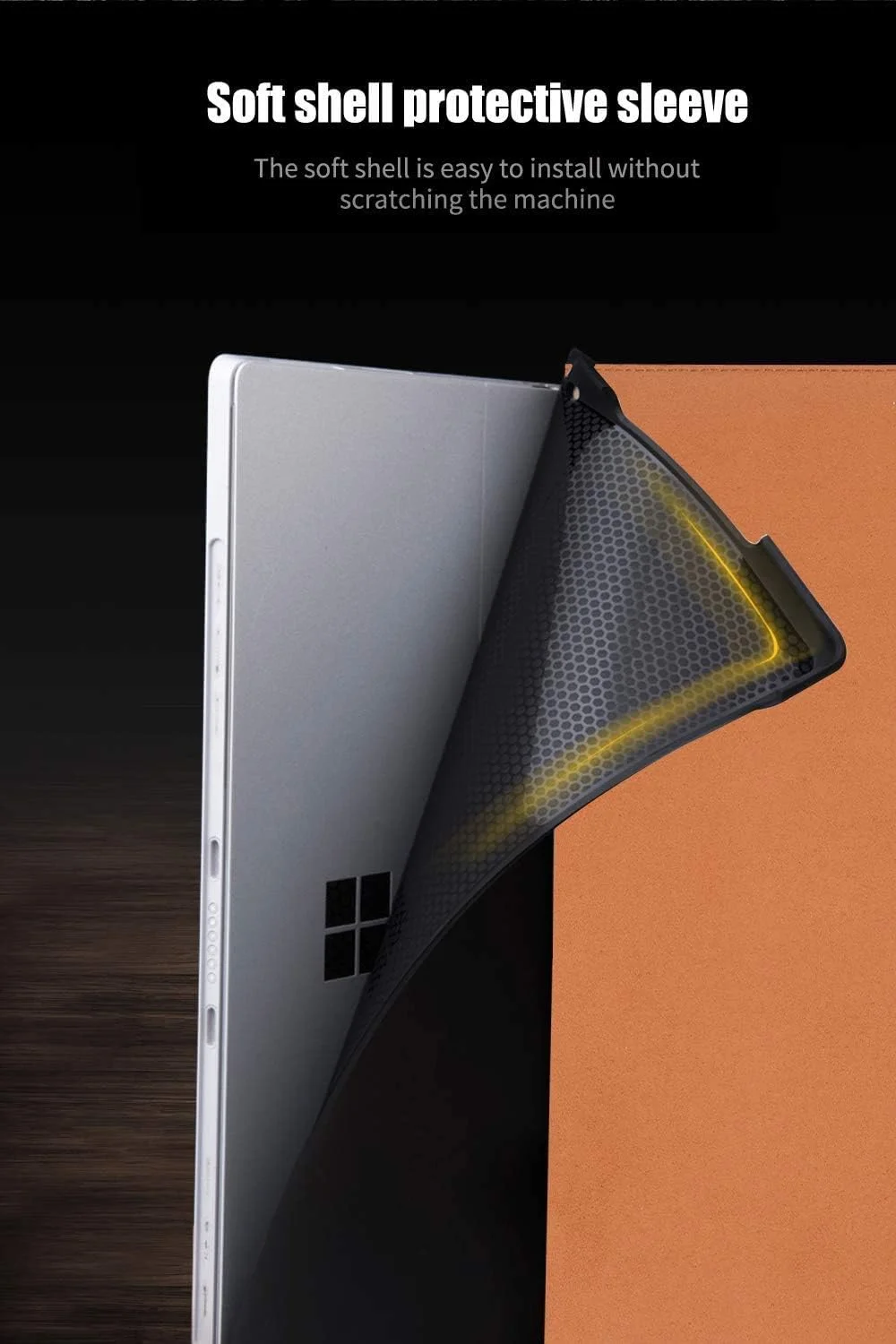 Gexmil Microsoft Surface Pro X Case 2020/2019 13-inch Surface Pro X Genuine Leather Cover Tablet,Fits Keyboard and Kickstand,Premium with Multiple Angle Viewing,Pattern-Brown