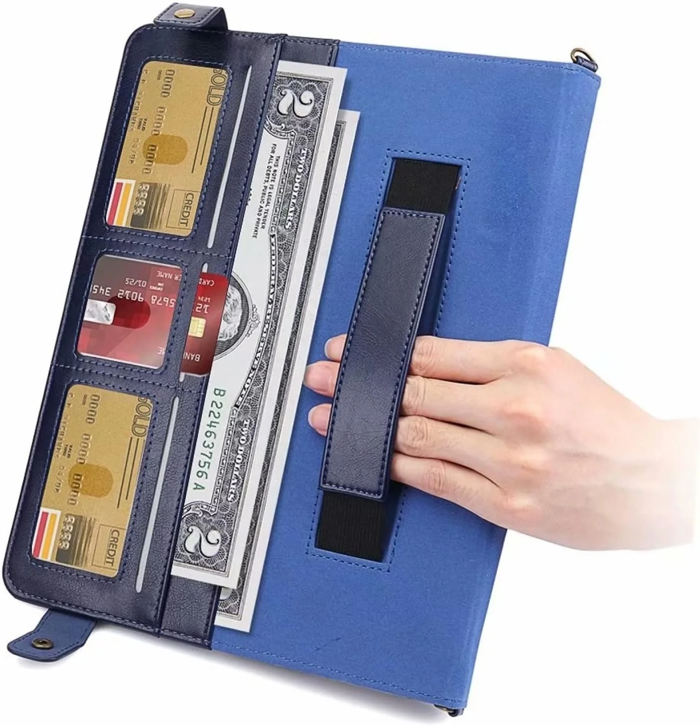 QIHANG SHIHUI Phone Cases For Microsoft Surface Pro 8 Envelope Solid Color Leather Tablet Case(Black)(Red)(Rose Gold)(Blue)(Brown) (Color : Blue)