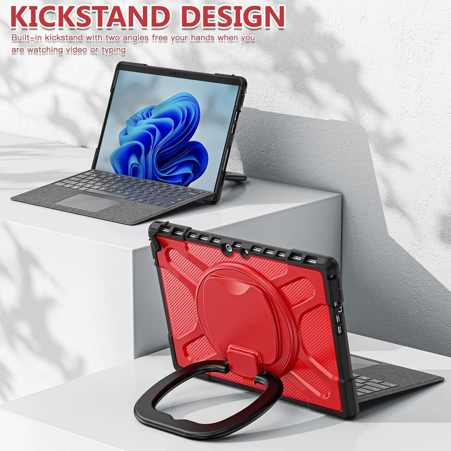 کیف محافظ تبلت مایکروسافت سرفیس پرو 8 کیهنگ شیهویی، جنس TPU + PC (رنگ چای) (مشکی) (قرمز) و غیره (رنگ: قرمز)