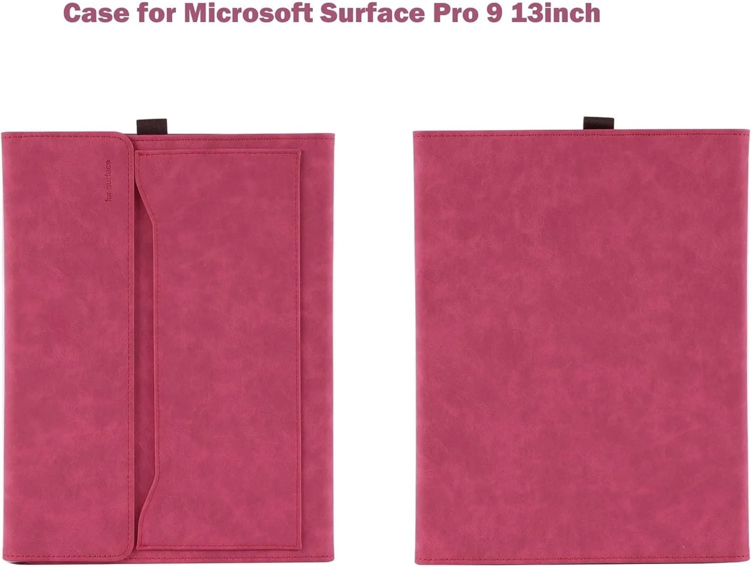 کاور محافظ Gruattreay برای تبلت جدید 13 اینچی Microsoft Surface Pro 9، سازگار با کاور کیبورد، کیف چرمی PU و دارای جای قلم (قرمز گل رز)