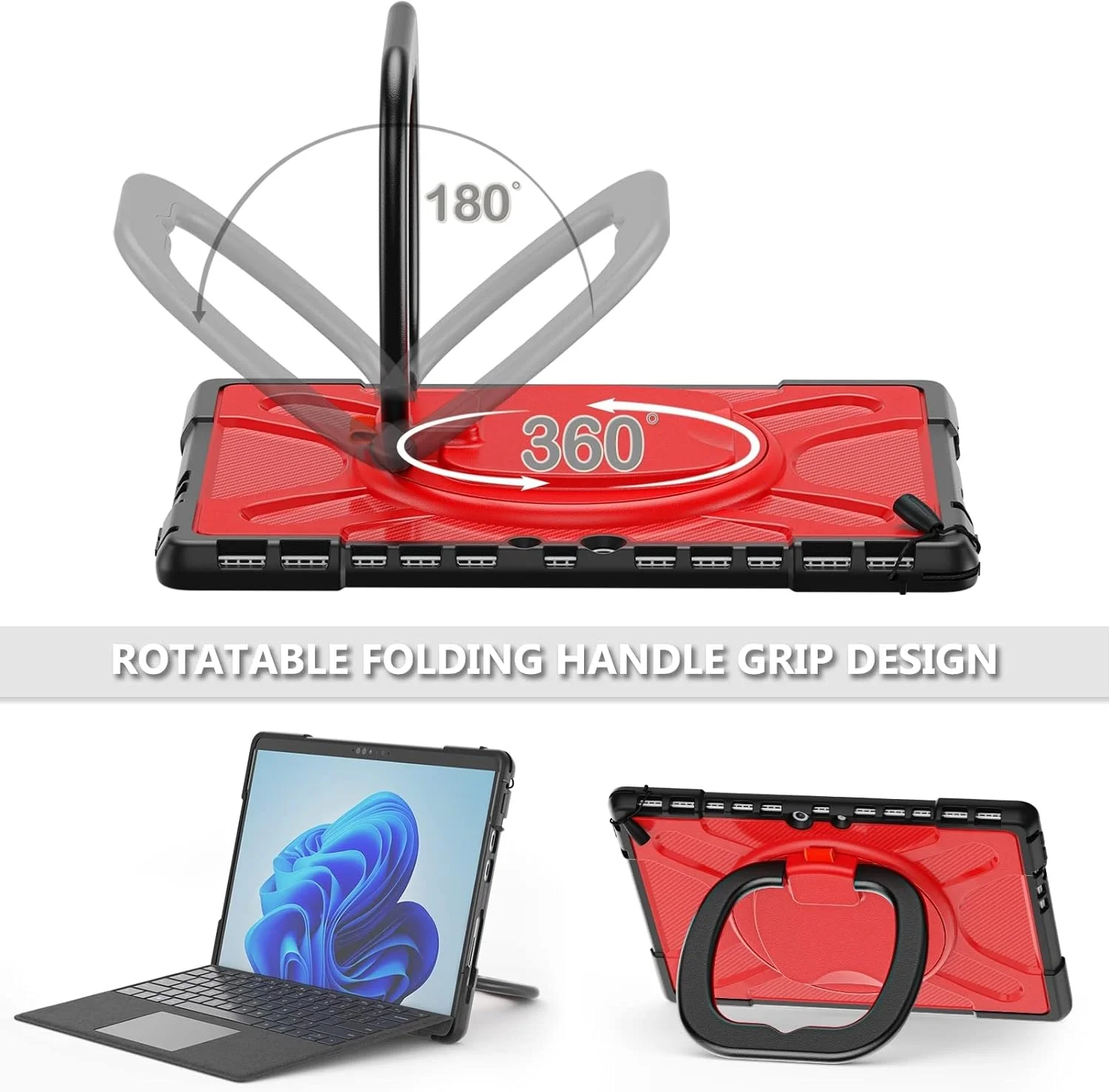 کیف محافظ تبلت مایکروسافت سرفیس پرو 8 کیهنگ شیهویی، جنس TPU + PC (رنگ چای) (مشکی) (قرمز) و غیره (رنگ: قرمز)