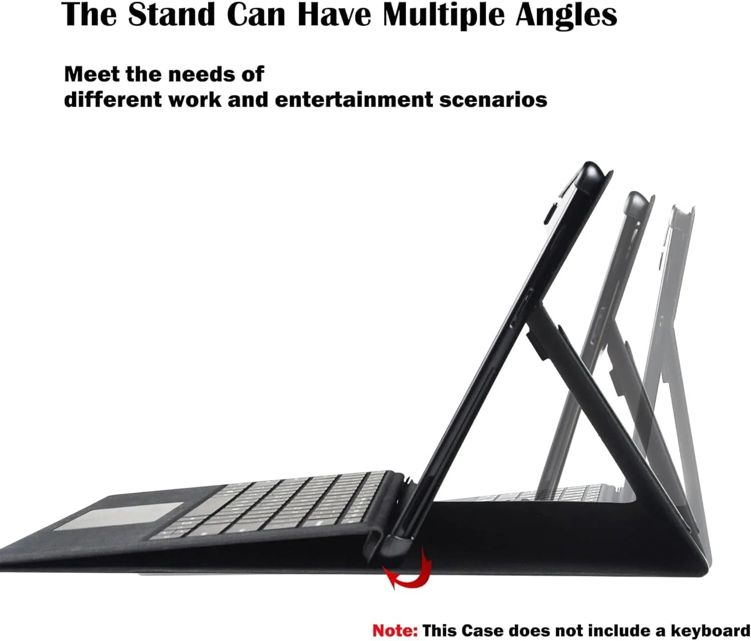 کاور محافظ Gruattreay برای تبلت جدید 13 اینچی Microsoft Surface Pro 9، سازگار با کاور کیبورد، کیف چرمی PU و دارای جای قلم (قرمز گل رز)