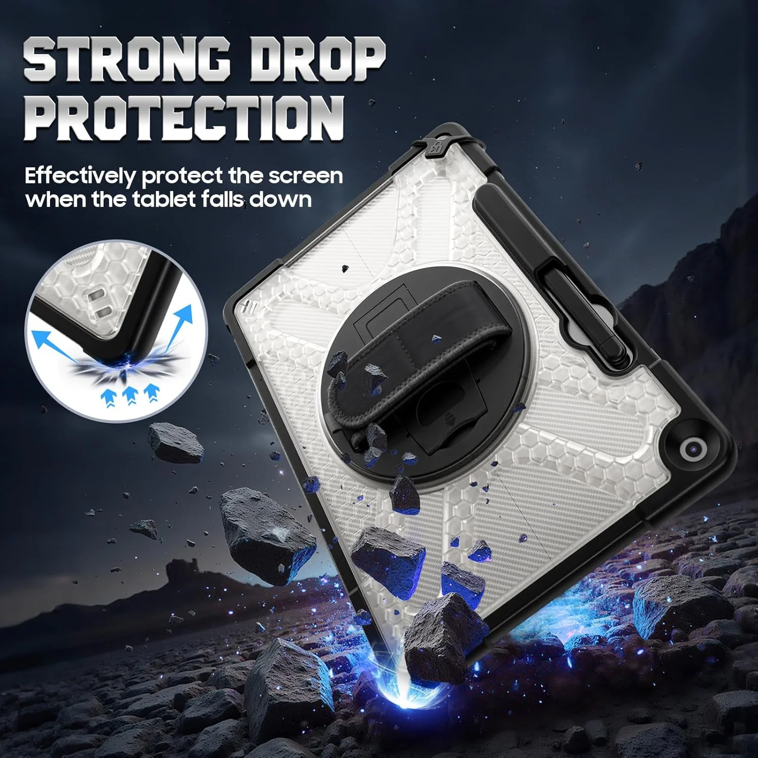 کیف محافظ Fintie برای مایکروسافت سرفیس پرو 12 اینچ نسخه 1 (2025)، با استند چرخان 360 درجه و بند دستی، کیف محافظ مقاوم در برابر ضربه، شفاف کیف محافظ Fintie برای مایکروسافت سرفیس پرو 12 اینچ نسخه 1 (2025)، با استند چرخان 360 درجه و بند دستی، کیف محافظ مقاوم در برابر ضربه، شفاف