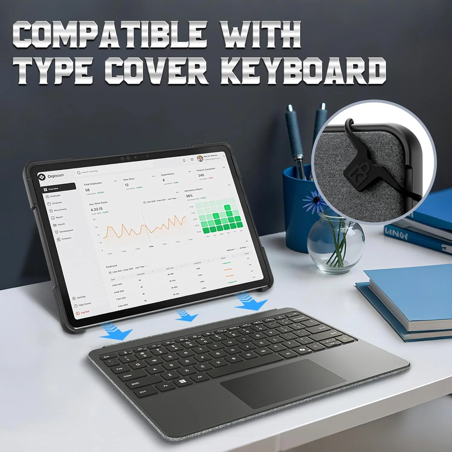 کیف محافظ Fintie برای مایکروسافت سرفیس پرو 12 اینچ نسخه 1 (2025)، با استند چرخان 360 درجه و بند دستی، کیف محافظ مقاوم در برابر ضربه، شفاف کیف محافظ Fintie برای مایکروسافت سرفیس پرو 12 اینچ نسخه 1 (2025)، با استند چرخان 360 درجه و بند دستی، کیف محافظ مقاوم در برابر ضربه، شفاف