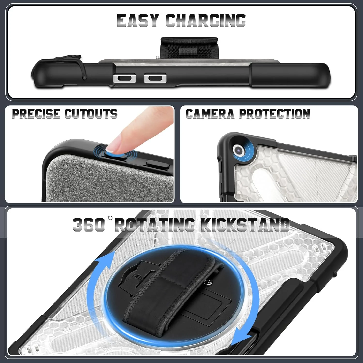 کیف محافظ Fintie برای مایکروسافت سرفیس پرو 12 اینچ نسخه 1 (2025)، با استند چرخان 360 درجه و بند دستی، کیف محافظ مقاوم در برابر ضربه، شفاف کیف محافظ Fintie برای مایکروسافت سرفیس پرو 12 اینچ نسخه 1 (2025)، با استند چرخان 360 درجه و بند دستی، کیف محافظ مقاوم در برابر ضربه، شفاف