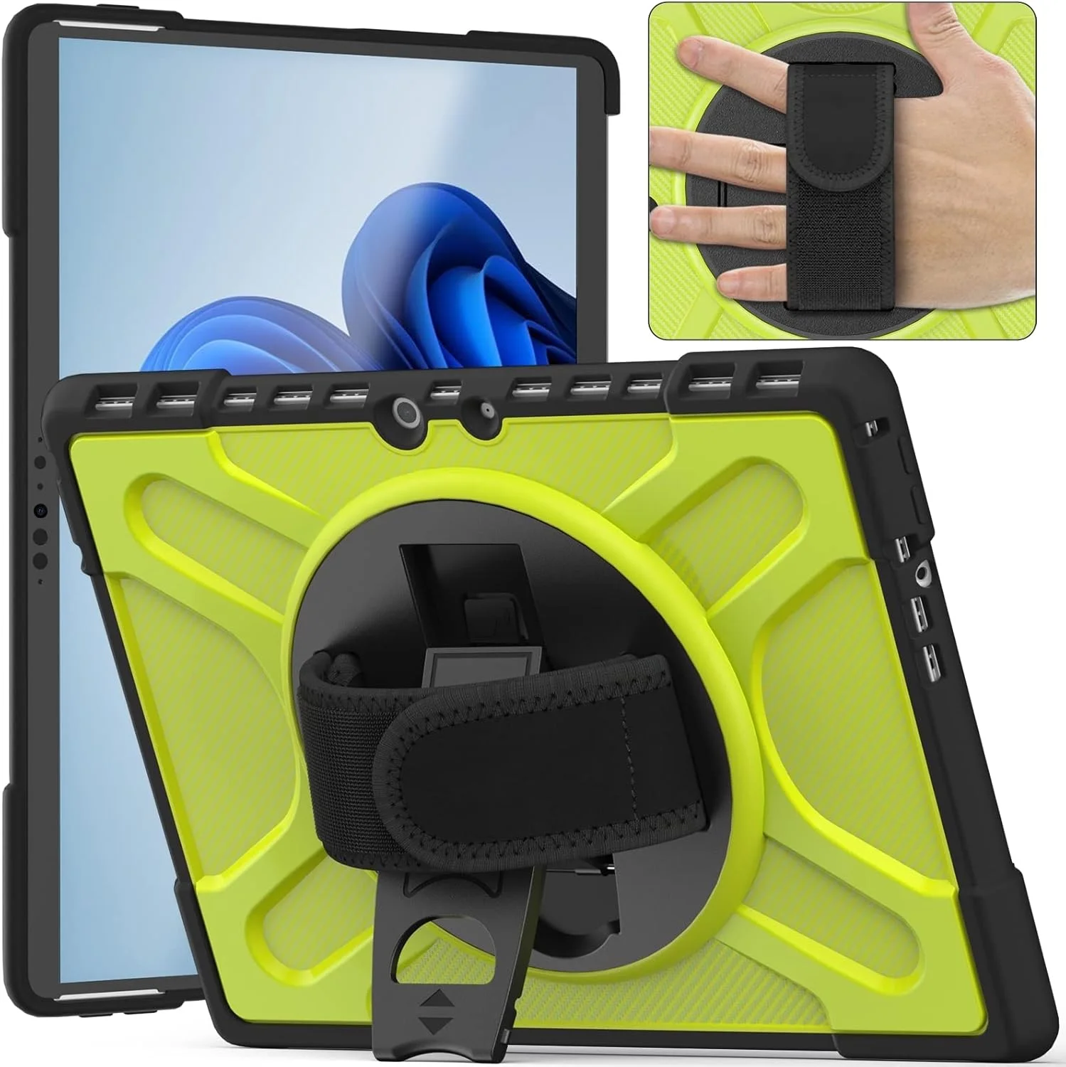 کاور تبلت SHIHUI برای مایکروسافت Surface Pro 8 مدل TPU + PC (قرمز)(مشکی)(سبز فسفری)(آبی)(شفاف) (رنگ: سبز فسفری)