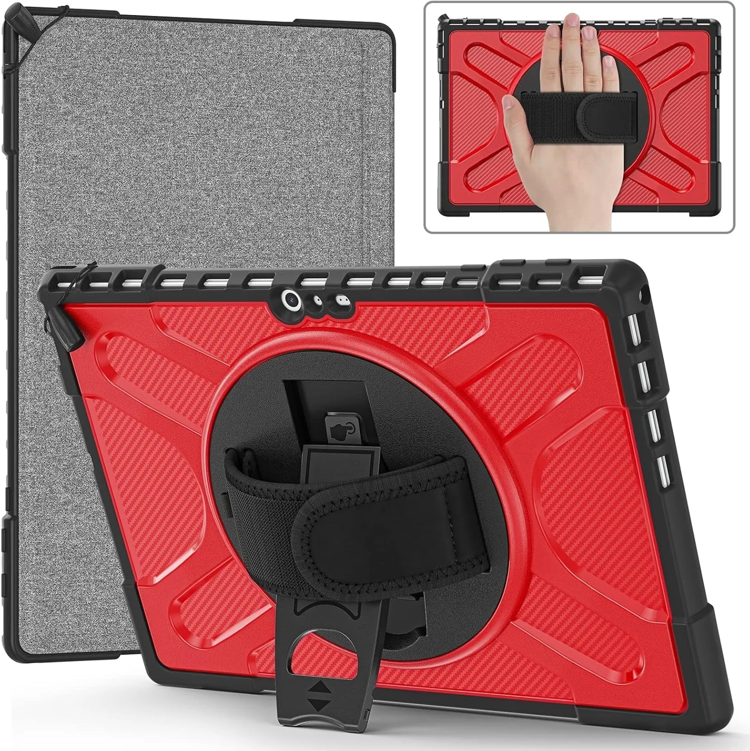 کیف محافظ تبلت QIHANG SHIHUI مناسب برای تبلت های MicroSoft Surface Pro 4/5 / 6/7 جنس TPU + PC (مشکی)(رنگ چای)(قرمز) و غیره (رنگ: قرمز)