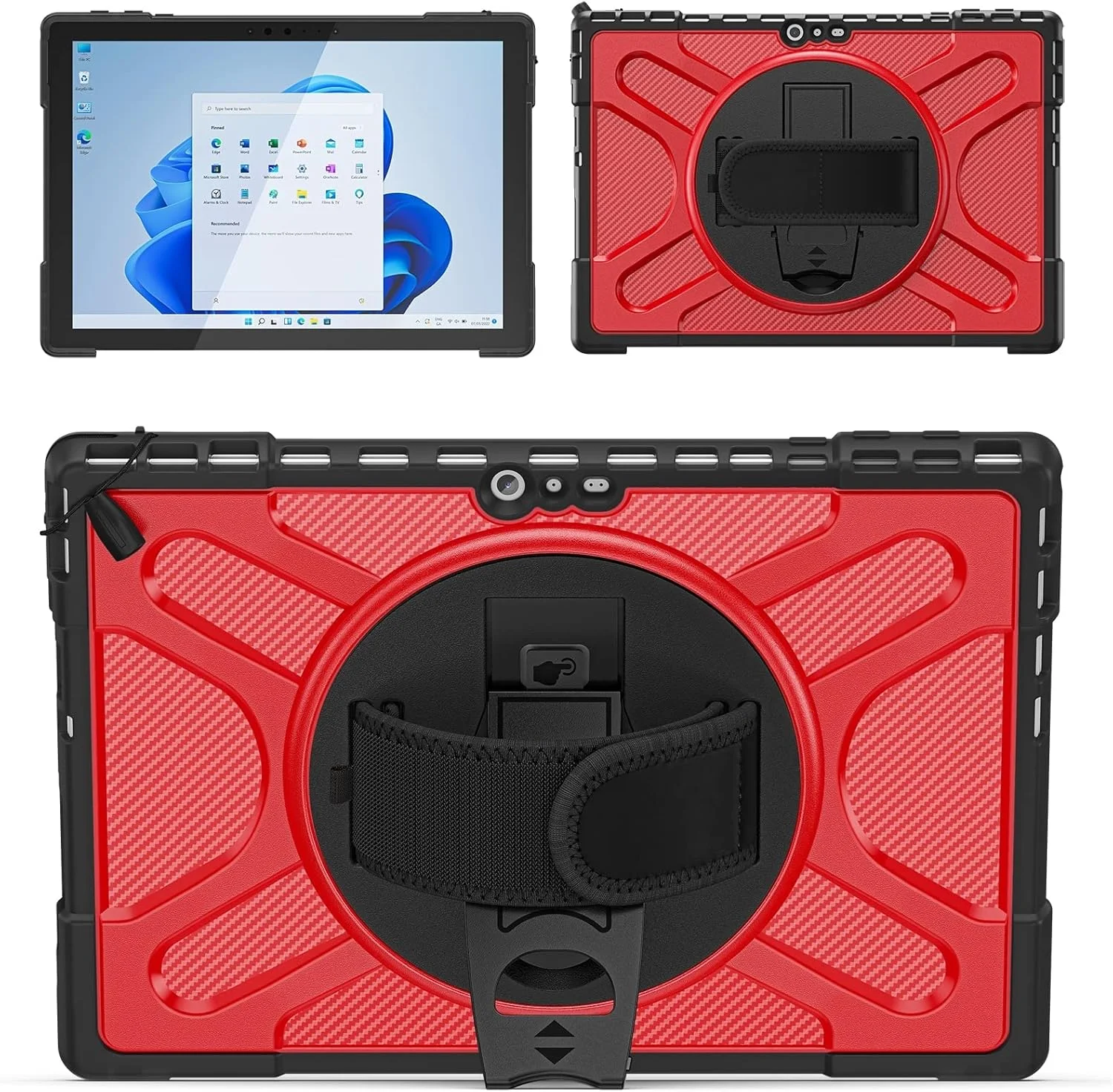 کیف محافظ تبلت QIHANG SHIHUI مناسب برای تبلت های MicroSoft Surface Pro 4/5 / 6/7 جنس TPU + PC (مشکی)(رنگ چای)(قرمز) و غیره (رنگ: قرمز)