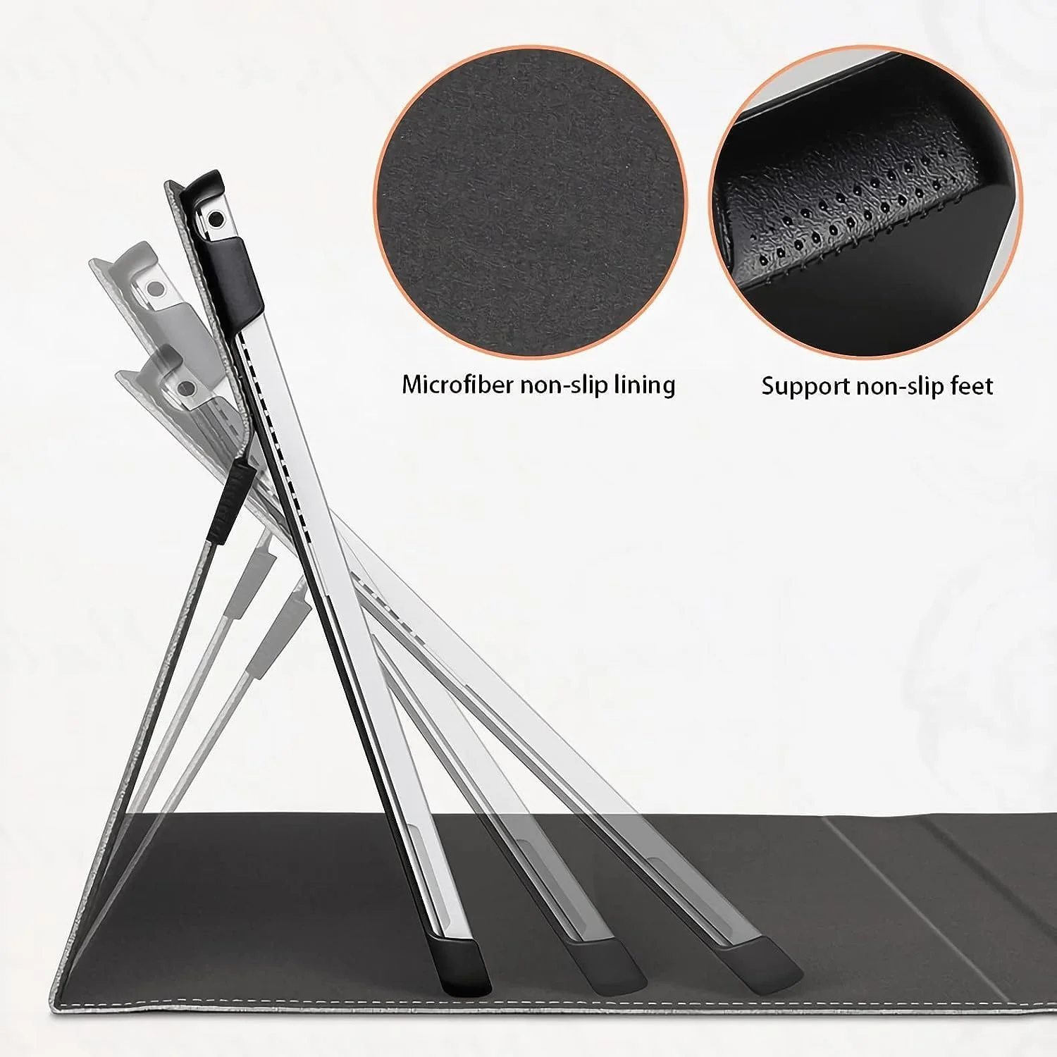 کیف HEUCYL مناسب برای تبلت 10 اینچی Microsoft Surface Go 3 2021 / Go 2 2020 / Go 2018 با پایه تجاری قابل تنظیم چند زاویه ای، کیف چرمی PU، مشکی