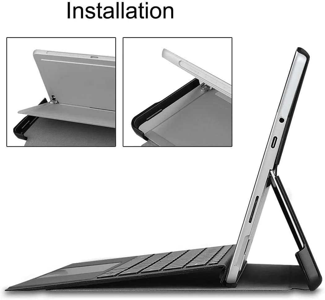 کیف ساتورکیس برای مایکروسافت سرفیس پرو 8، کیف محافظ چرمی PU زیبا با قابلیت تاشو و استند، فوق العاده باریک و سبک وزن (KN-4) (کیبورد شامل نمی شود)