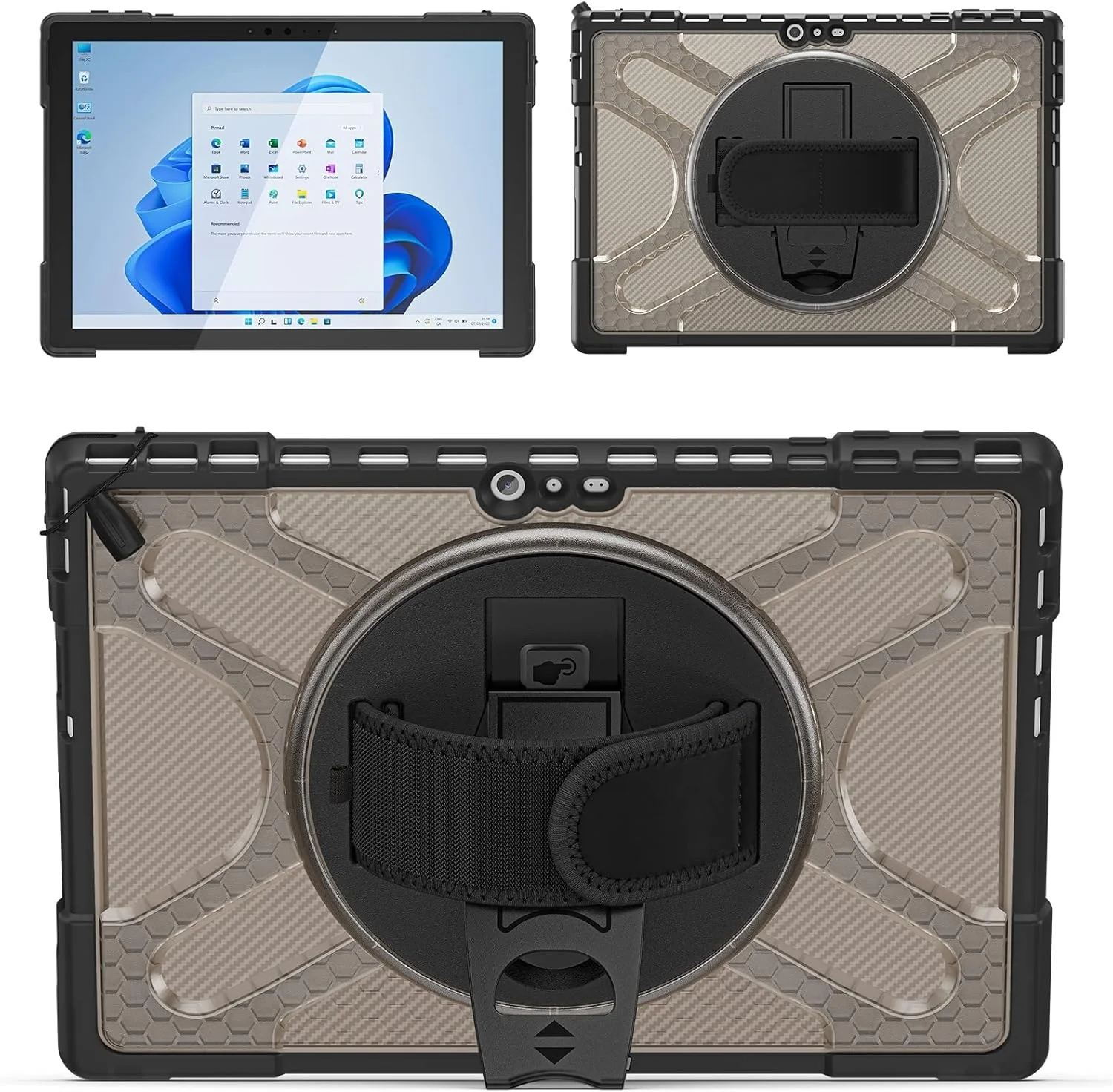 کیف محافظ تبلت QIHANG SHIHUI برای مایکروسافت Surface Pro 4/5/6/7 مدل TPU + PC (مشکی)(رنگ چای)(قرمز) و غیره (رنگ: رنگ چای)