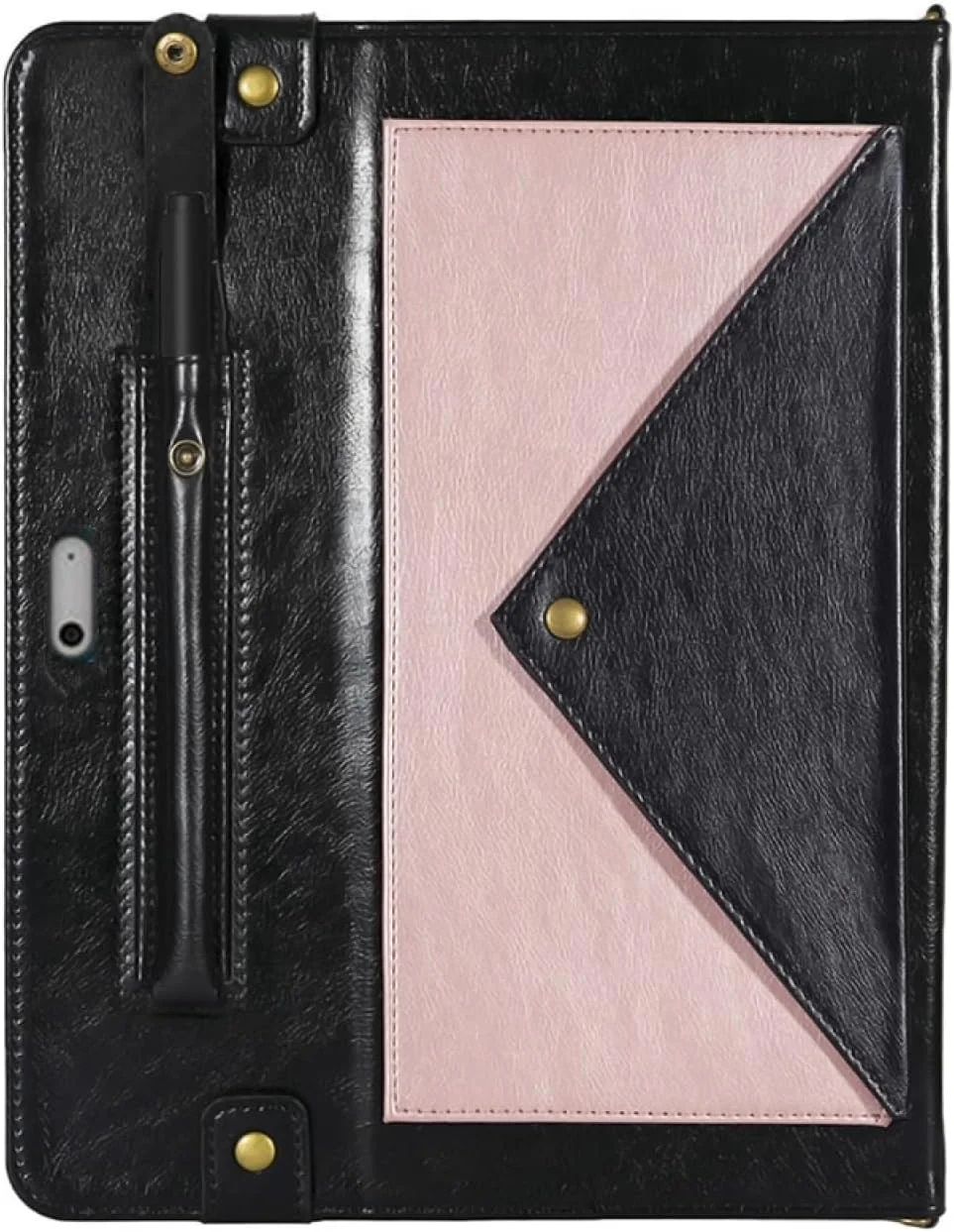 کاور گوشی SHIHUI برای تبلت Microsoft Surface Go 1/2 / 3، طرح پاکتی، چرم دورنگ (رنگ: مشکی رزگلد)