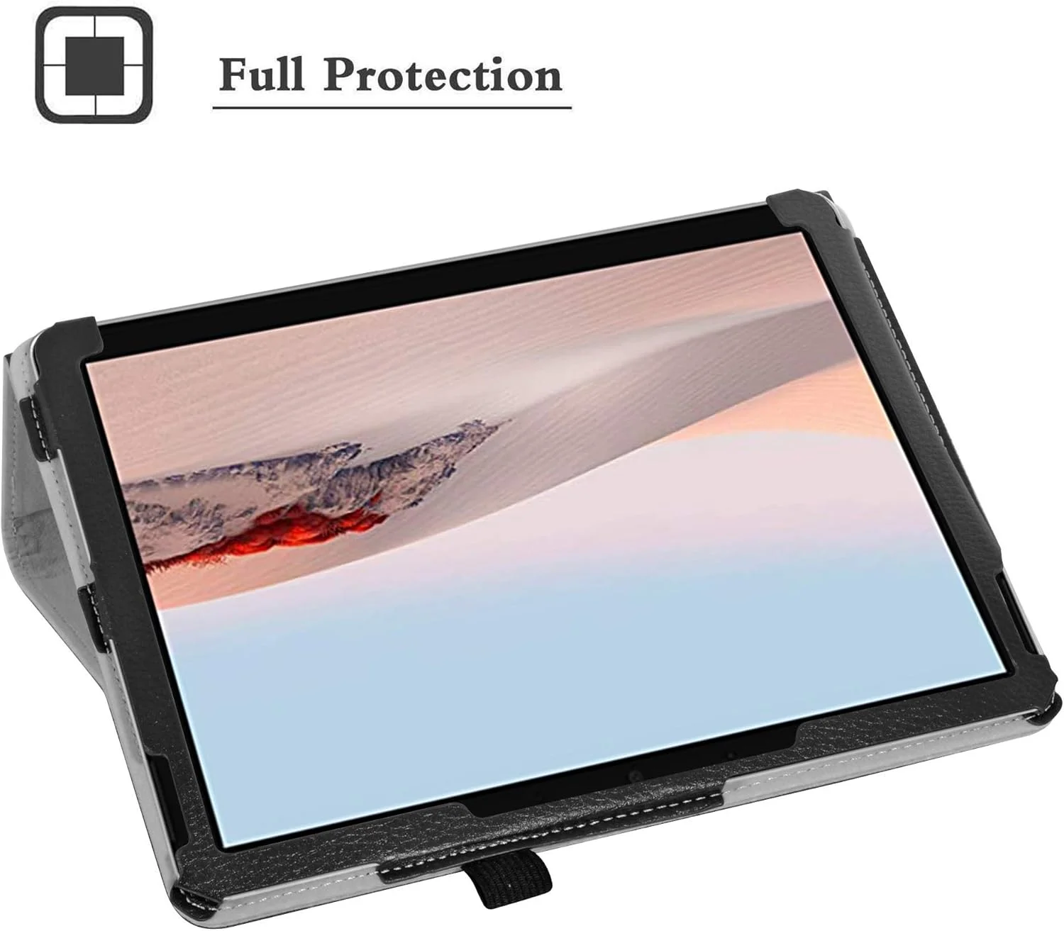 کیف چرمی تاشو بیگ مناسب برای تبلت های مایکروسافت Surface Go 4 2023 / Surface Go 3 2021 / Surface Go 2 2020 / Surface Go 2018، رنگ مشکی