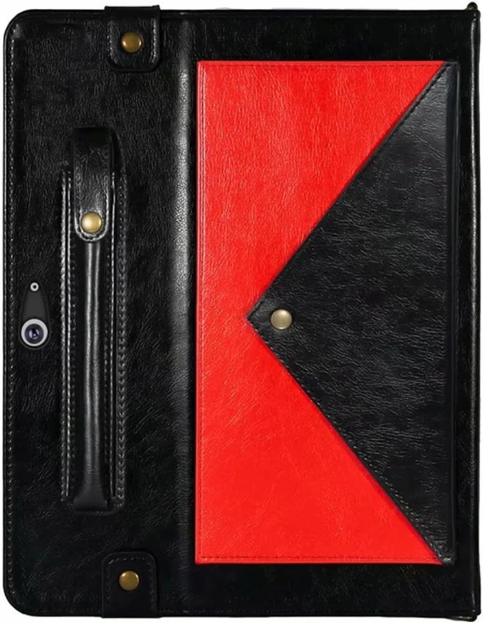 کیف گوشی QIHANG SHIHUI مناسب برای Microsoft Surface Pro 8، کیف تبلت چرمی با رنگ پاکتی (رنگ: مشکی قرمز)