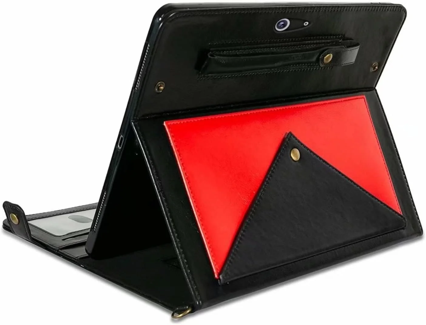 کیف گوشی QIHANG SHIHUI مناسب برای Microsoft Surface Pro 8، کیف تبلت چرمی با رنگ پاکتی (رنگ: مشکی قرمز)