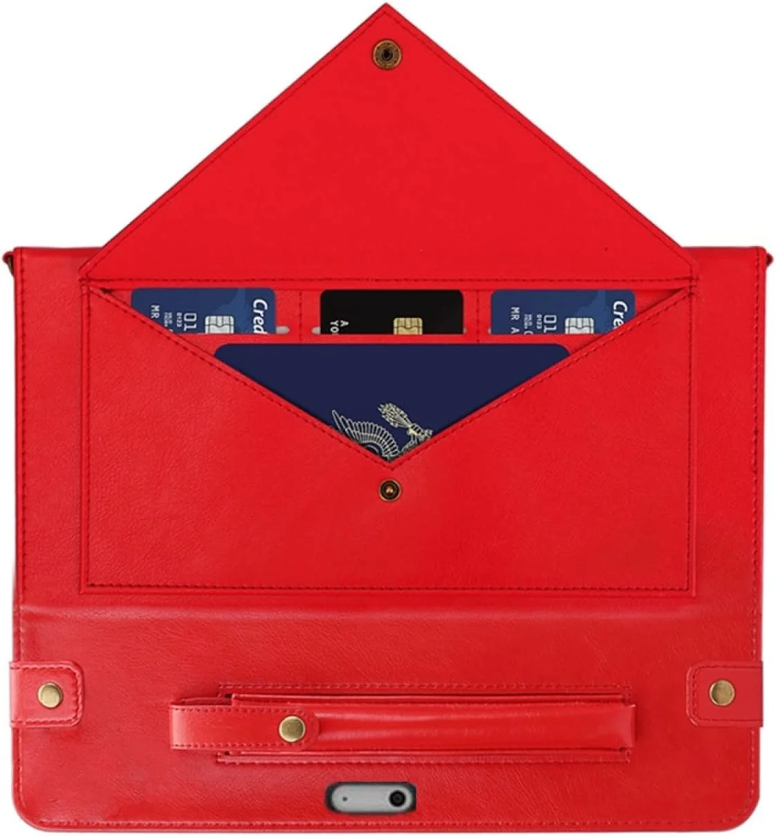 ZZjingli کیف چرمی تبلت مدل پاکتی رنگ ثابت مناسب برای Microsoft Surface Pro 8 (مشکی)(قرمز)(رزگلد)(آبی)(قهوه ای) (رنگ: قرمز)