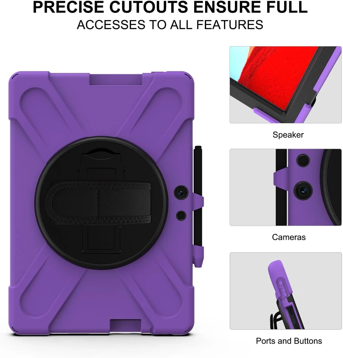 کیف تبلت سازگار با مایکروسافت سرفیس پرو ایکس 13 اینچی، قاب محافظ سنگین و مقاوم در برابر ضربه با جای قلم، کاور محافظ بند شانه ای سازگار با کاور سیلیکونی کودکانه کیف تبلت سازگار با مایکروسافت سرفیس پرو ایکس 13 اینچی، قاب محافظ سنگین و مقاوم در برابر ضربه با جای قلم، کاور محافظ بند شانه ای سازگار با کاور سیلیکونی کودکانه