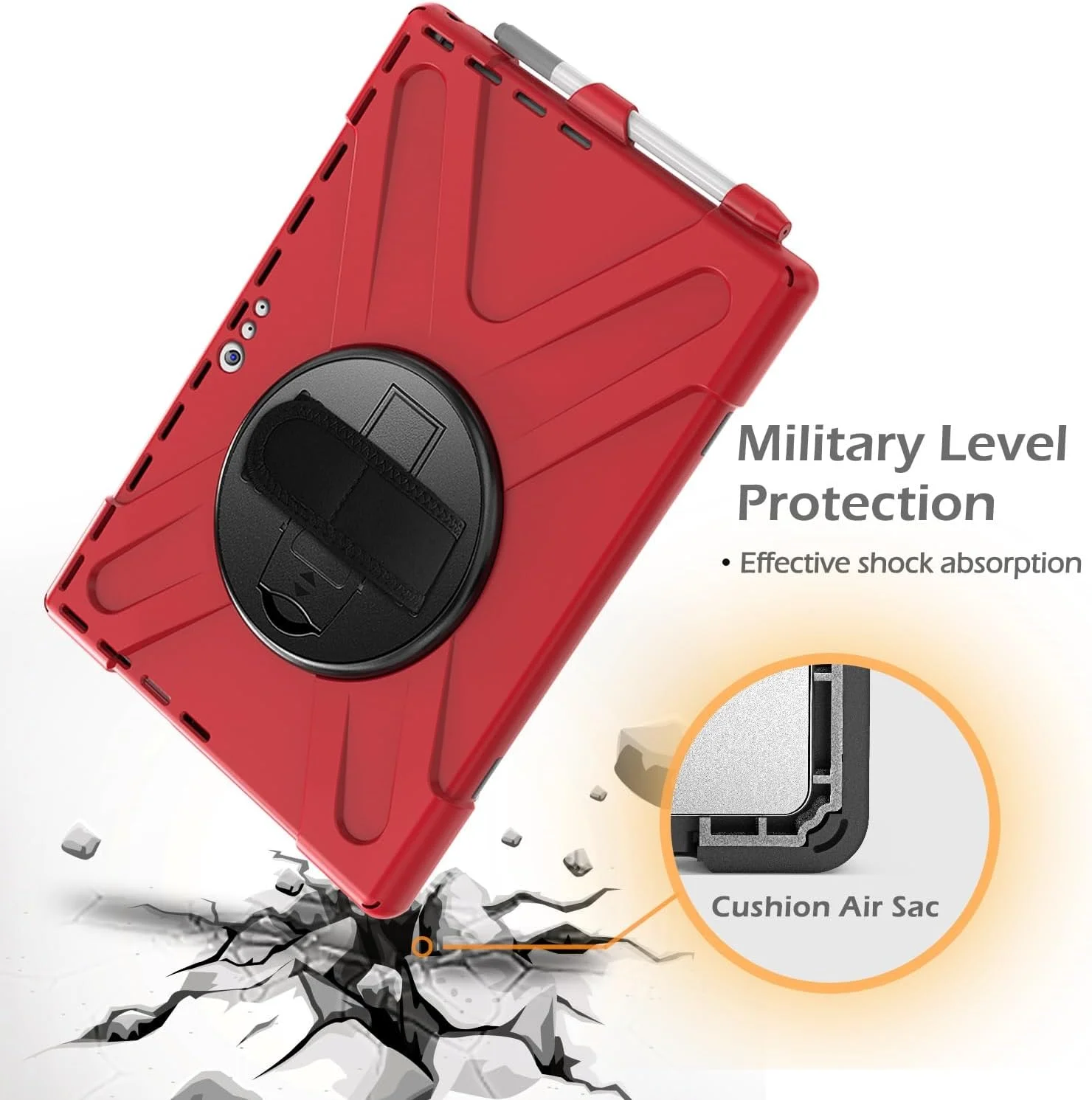 کیف محافظ تبلت سازگار با مایکروسافت سرفیس پرو 7/پرو 6/پرو 5/پرو 4/پرو 7 پلاس، کیف محافظ مقاوم در برابر ضربه با قابلیت محافظت در برابر سقوط، دارای جای قلم، بند شانه ای، روکش محافظ سیلیکونی برای کودکان کیف محافظ تبلت سازگار با مایکروسافت سرفیس پرو 7/پرو 6/پرو 5/پرو 4/پرو 7 پلاس، کیف محافظ مقاوم در برابر ضربه با قابلیت محافظت در برابر سقوط، دارای جای قلم، بند شانه ای، روکش محافظ سیلیکونی برای کودکان