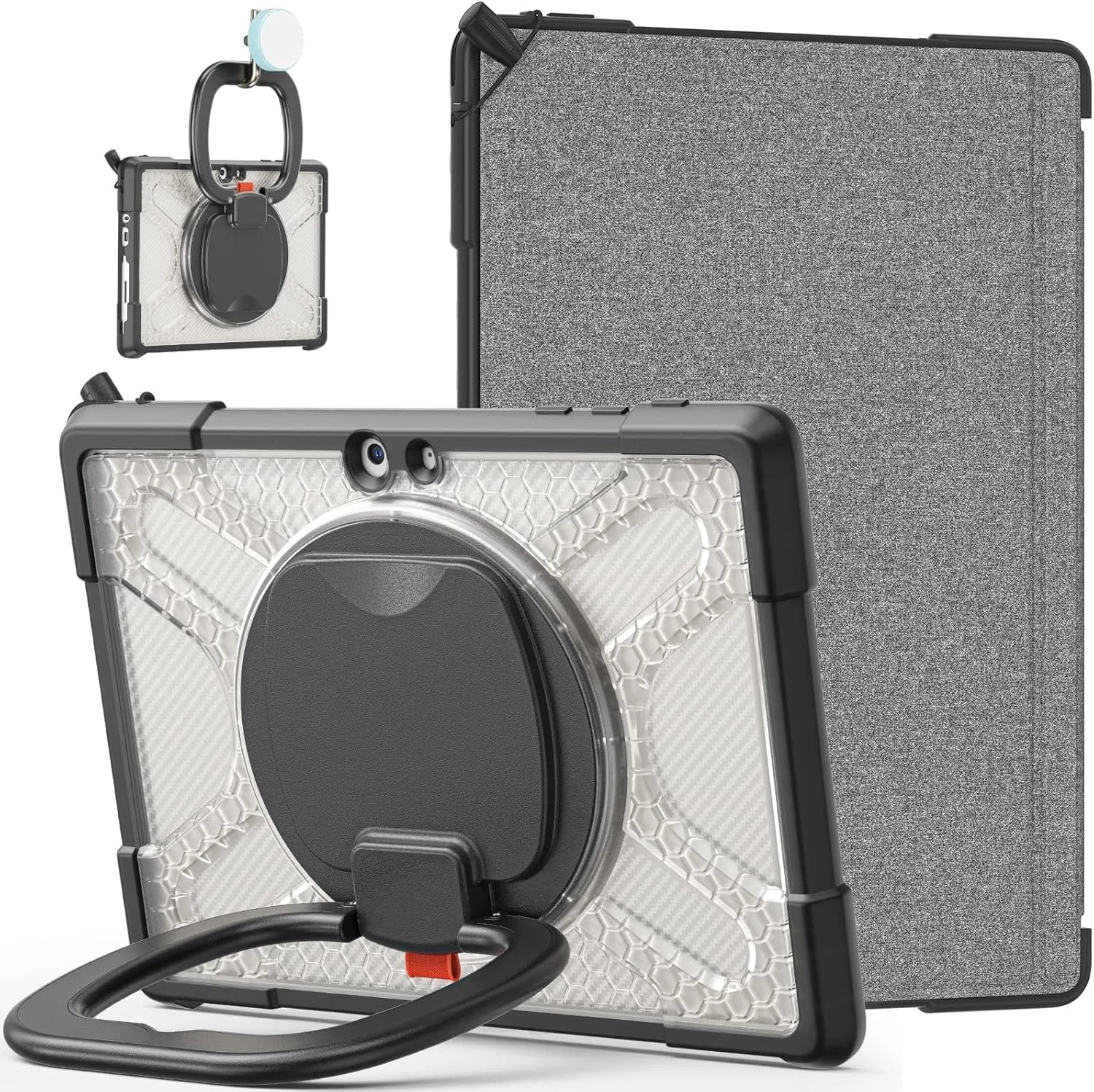 قاب گوشی کیهنگ شیهویی برای تبلت مایکروسافت Surface Go 1/2 / 3 TPU + PC (مشکی)(رنگ چای)(قرمز) و غیره (رنگ: شفاف)