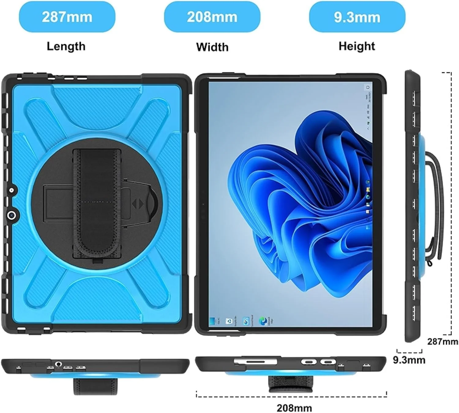 کاور تبلت مایکروسافت سرفیس پرو 8 مدل SHIHUI (قرمز)(مشکی)(سبز زرد)(آبی)(شفاف) (رنگ: آبی)