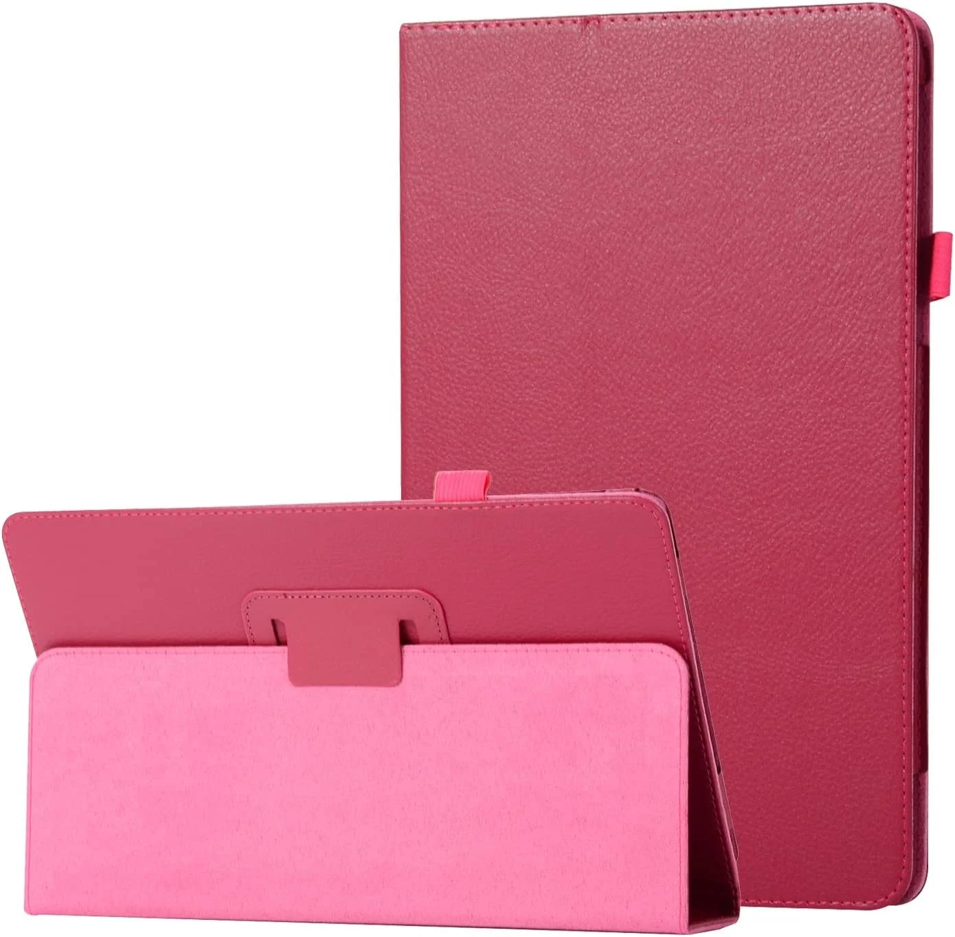 کیف تبلت چرمی بافت دار سازگار با مایکروسافت Surface PRO 3/4/5/6/7، محافظ تاشو باریک، محافظ فولیو، پوشش پشتی ضد ضربه با محافظ نگهدارنده (قرمز گل رز)