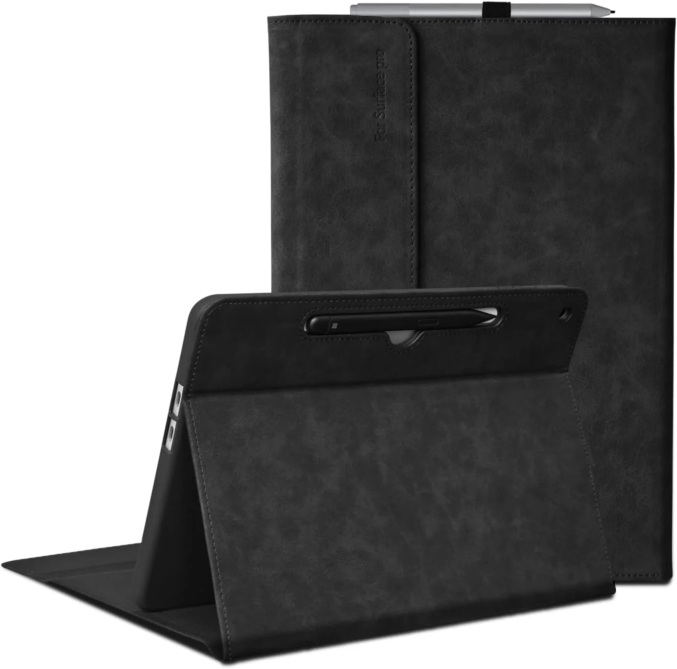 کیف محافظ تبلت مایکروسافت Surface Pro 12 اینچی نسل اول (2025) با زوایای دید چندگانه، سبک وزن، دفع حرارت و دارای جای قلم، سازگار با کیبورد Type Cover (مشکی)