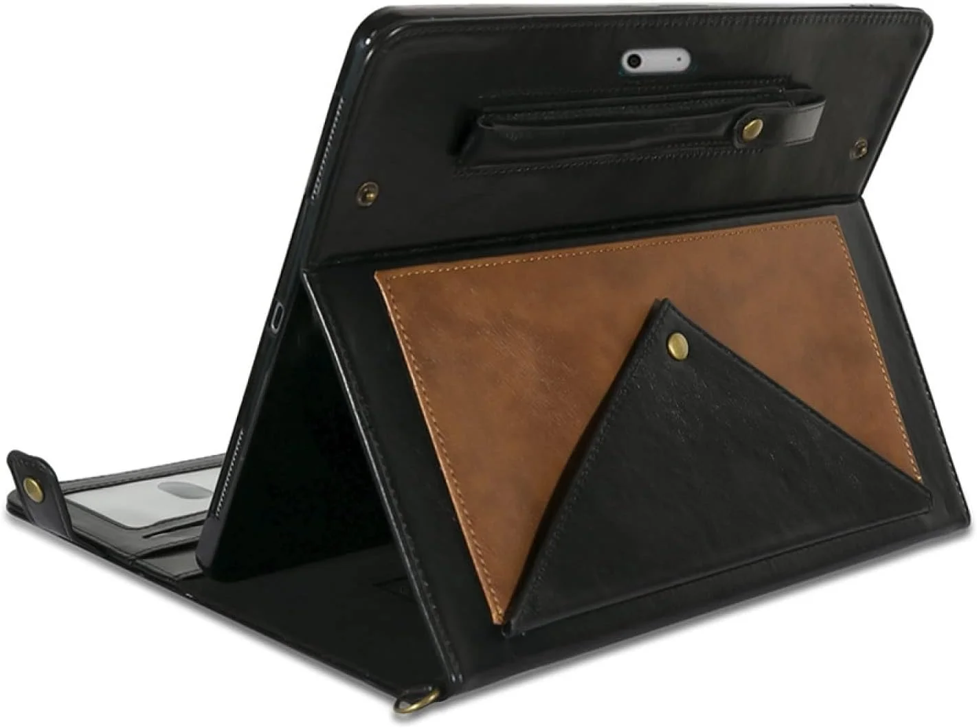 کیف تبلت چرمی رنگی QIHANG SHIHUI مناسب برای Microsoft Surface Go 1/2 / 3 (رنگ: قهوه ای مشکی) کیف تبلت چرمی رنگی QIHANG SHIHUI مناسب برای Microsoft Surface Go 1/2 / 3 (رنگ: قهوه ای مشکی)