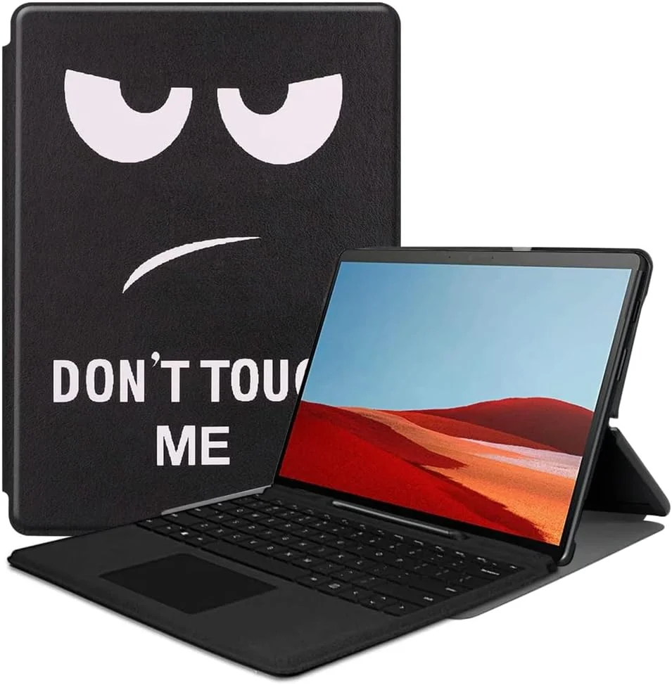 کاور تبلت ZZOUGYY برای Microsoft Surface Pro X 13 اینچی (نسخه 2019/2021)، کیف چرمی سبک وزن و فوق العاده باریک با قابلیت استند برای Microsoft Surface Pro X 13 اینچی (KST-Big Eye)