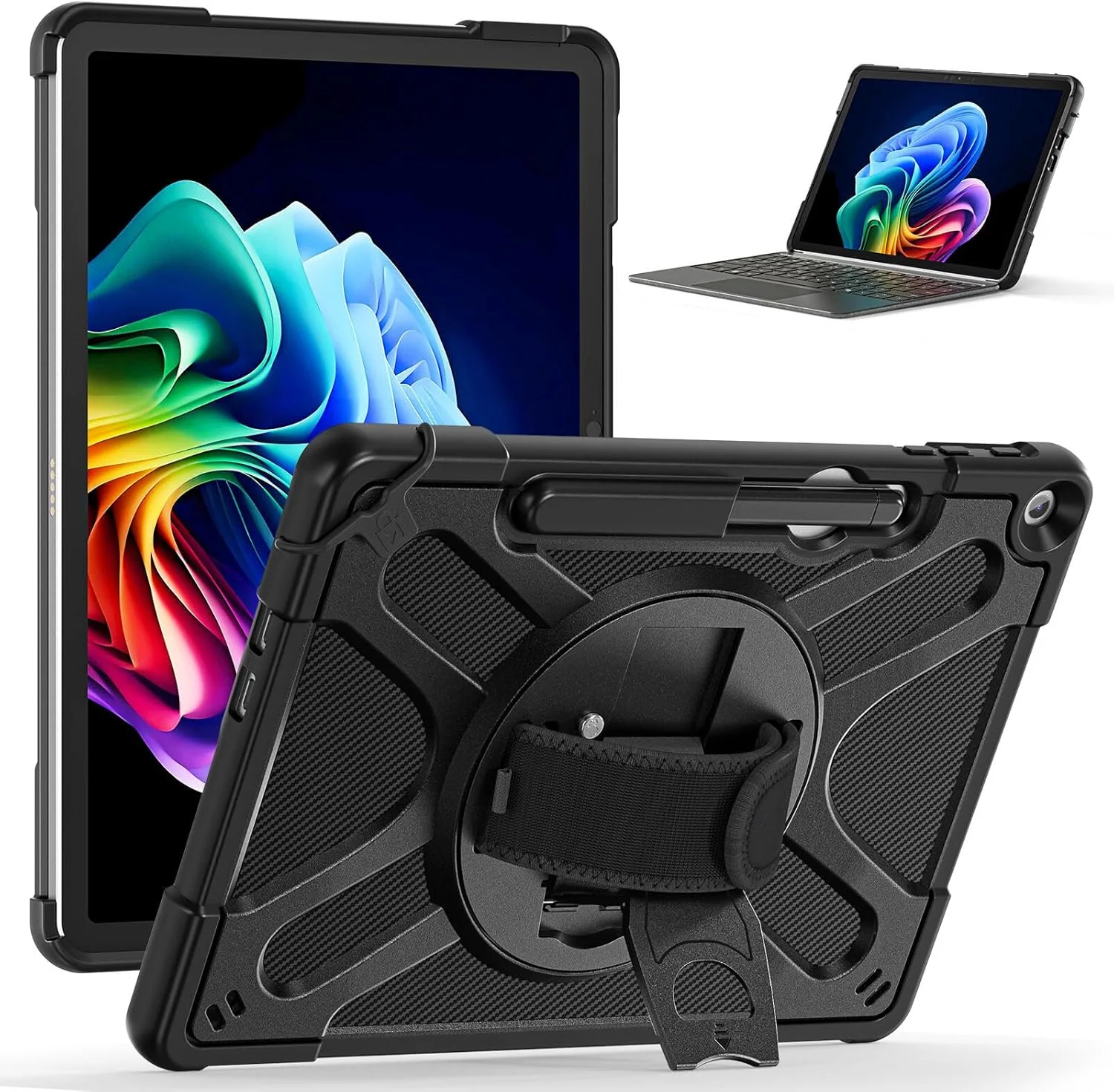 کیف محافظ Cxzaqwer برای Microsoft Surface Pro 12 (کیبورد شامل نمی شود)، کیف مقاوم در برابر ضربه با استاندارد نظامی به همراه مچ بند، کیف قلم و بند شانه - مشکی کیف محافظ Cxzaqwer برای Microsoft Surface Pro 12 (کیبورد شامل نمی شود)، کیف مقاوم در برابر ضربه با استاندارد نظامی به همراه مچ بند، کیف قلم و بند شانه - مشکی