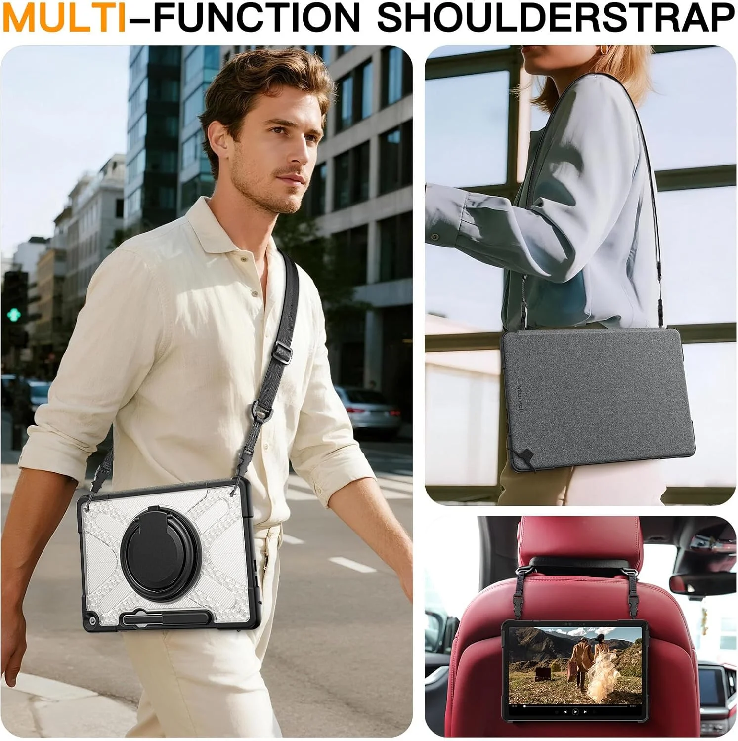 کیف محافظ Cxzaqwer برای مایکروسافت Surface Pro 12 (کیبورد شامل نمی شود)، کیف ضد ضربه با درجه نظامی به همراه محافظ صفحه نمایش، نگهدارنده دستبند سیلیکونی PC، کیف قلم و بند شانه ای شفاف کیف محافظ Cxzaqwer برای مایکروسافت Surface Pro 12 (کیبورد شامل نمی شود)، کیف ضد ضربه با درجه نظامی به همراه محافظ صفحه نمایش، نگهدارنده دستبند سیلیکونی PC، کیف قلم و بند شانه ای شفاف