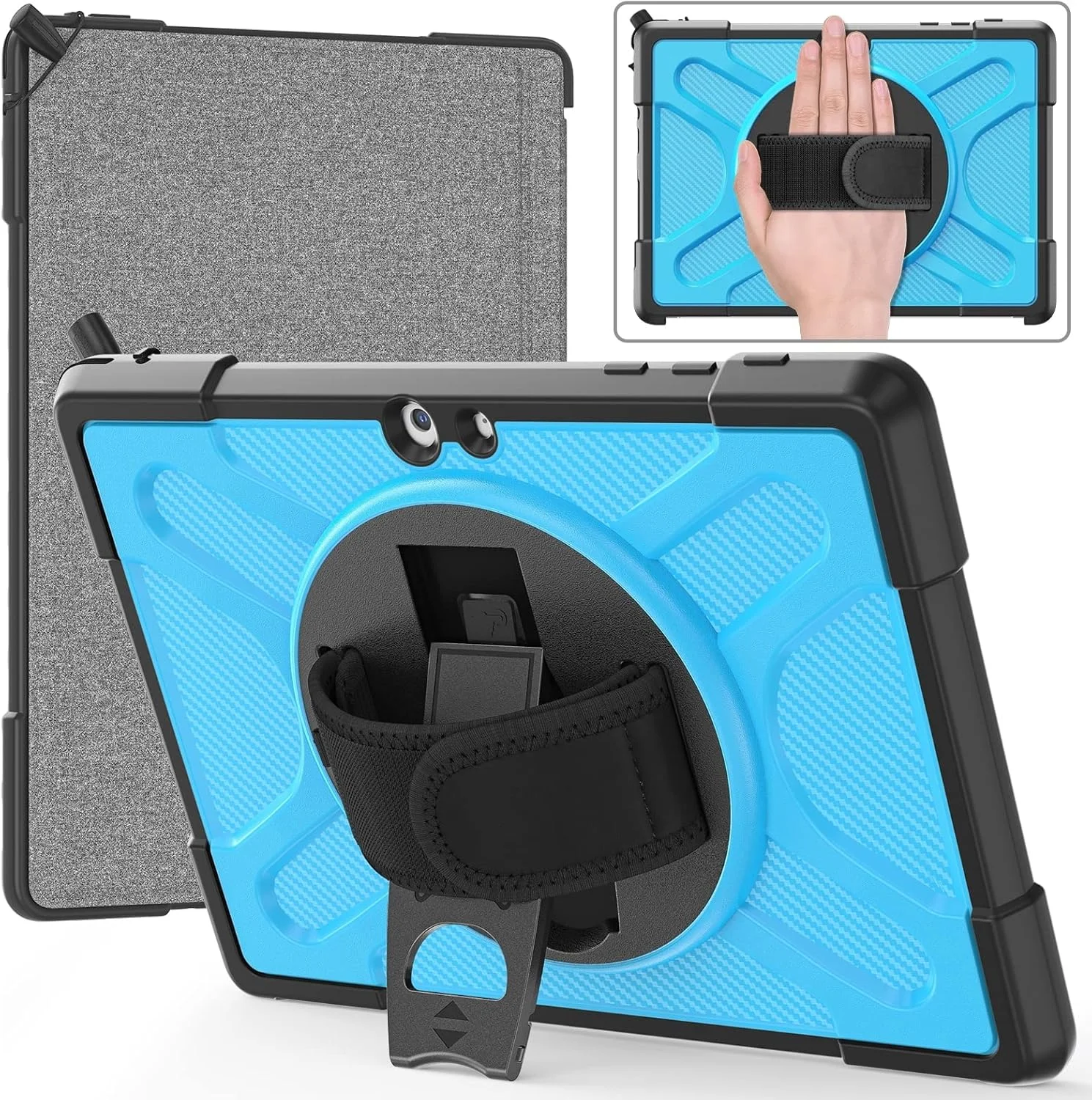 کاور گوشی SHIHUI برای تبلت MicroSoft Surface Go 1/2 / 3 TPU + PC (شفاف) (آبی) (سبز زرد) و غیره (رنگ: آبی)