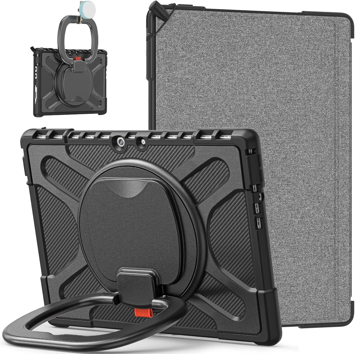 ZZjingli قاب تبلت TPU + PC برای MicroSoft Surface Pro 8 (رنگ چای)(مشکی)(قرمز) و غیره (رنگ: مشکی)