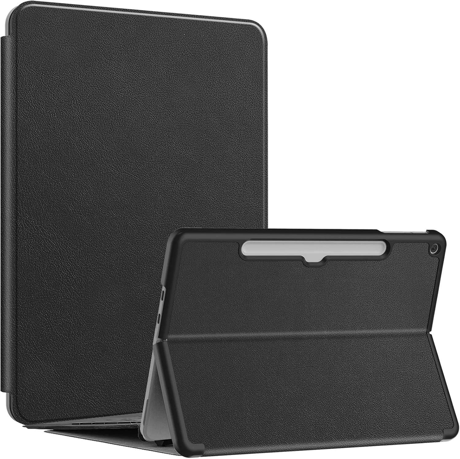 کیف محافظ ELYCO سازگار با مایکروسافت سرفیس پرو 12 اینچ، کیف محافظ سخت و مقاوم در برابر ضربه با پایه چند زاویه ای، سازگار با Type Cover، کیف محافظ باریک، مشکی