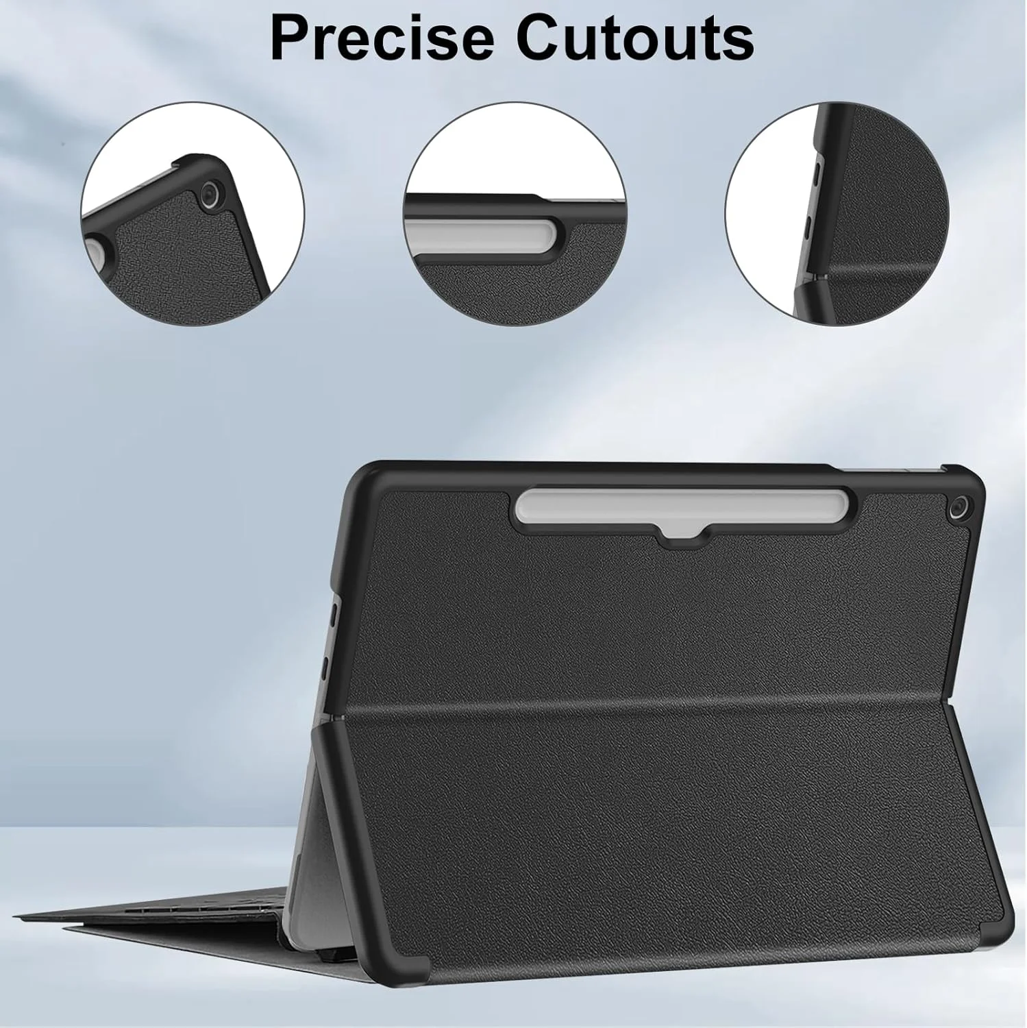 کیف محافظ ELYCO سازگار با مایکروسافت سرفیس پرو 12 اینچ، کیف محافظ سخت و مقاوم در برابر ضربه با پایه چند زاویه ای، سازگار با Type Cover، کیف محافظ باریک، مشکی کیف محافظ ELYCO سازگار با مایکروسافت سرفیس پرو 12 اینچ، کیف محافظ سخت و مقاوم در برابر ضربه با پایه چند زاویه ای، سازگار با Type Cover، کیف محافظ باریک، مشکی