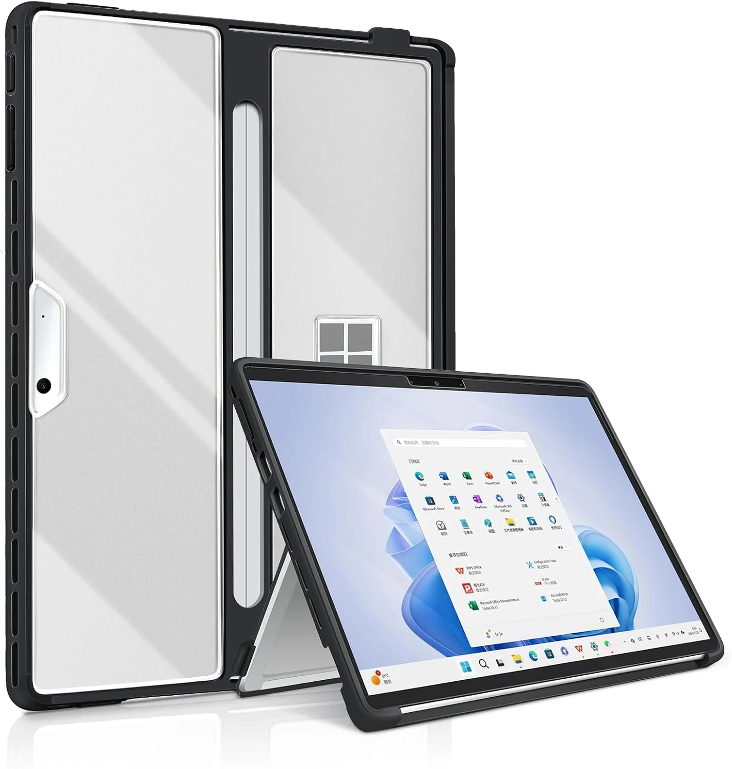 کاور تالتاو برای مایکروسافت Surface Pro 11 /Surface Pro 10 /Surface Pro 9 /Surface Pro 8 13 اینچی، کاور مقاوم یکپارچه سازگار با کیبوردهای Type Cover، (شفاف)