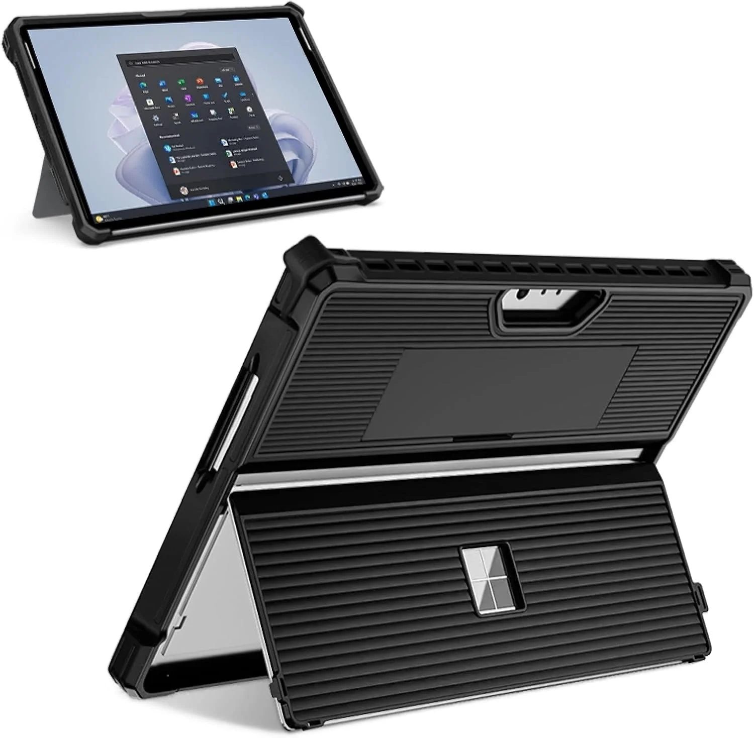 کاور تبلت راه راه توخالی ZZjingli برای Microsoft Surface Pro 9 به همراه هولدر (مشکی) کاور تبلت راه راه توخالی ZZjingli برای Microsoft Surface Pro 9 به همراه هولدر (مشکی)